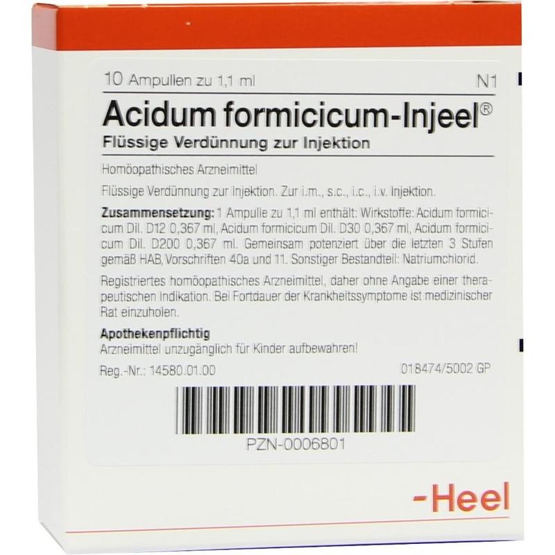 ACIDUM FORMICICUM INJEEL Ampullen | 00006801