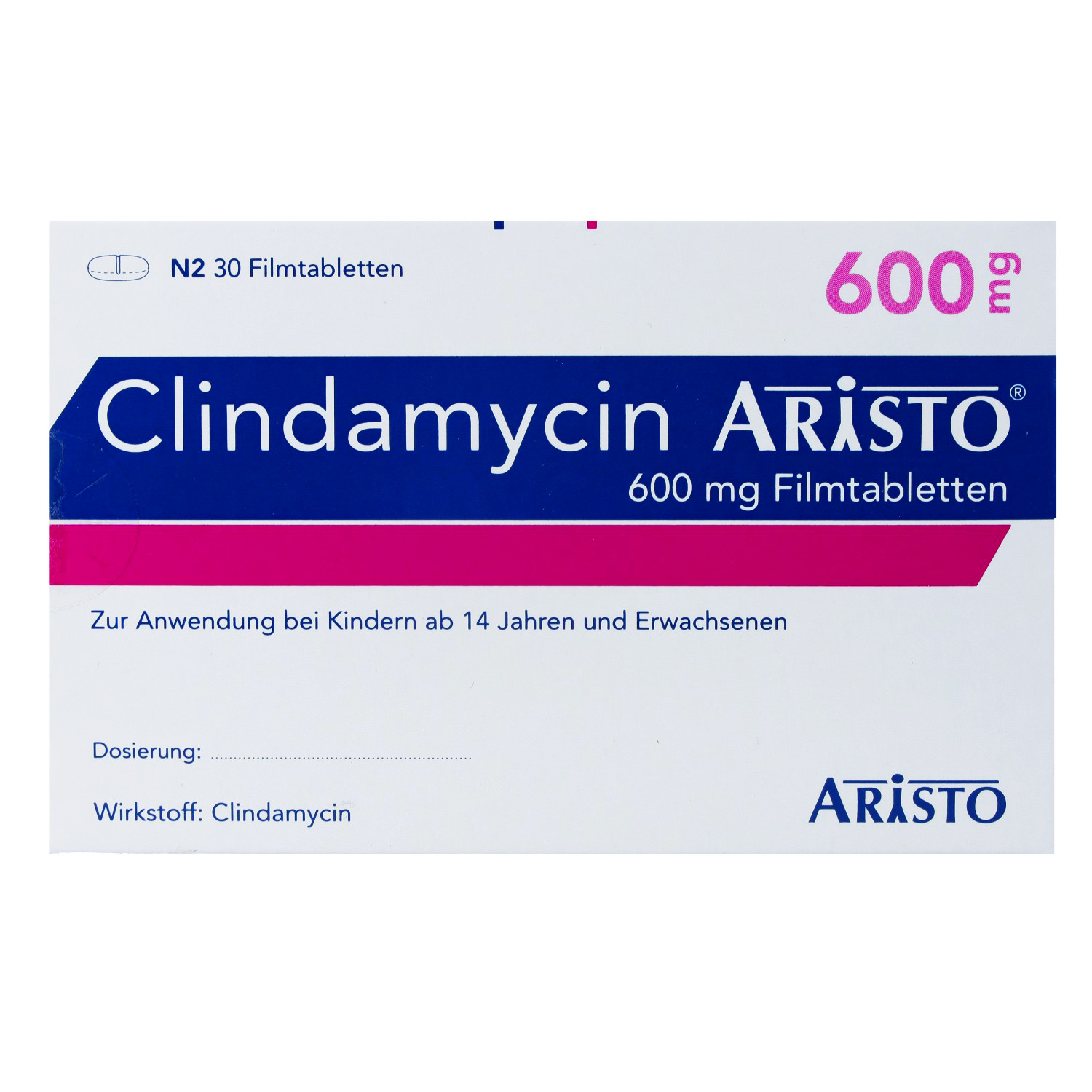 CLINDAMYCIN Aristo 600 mg Filmtabletten
