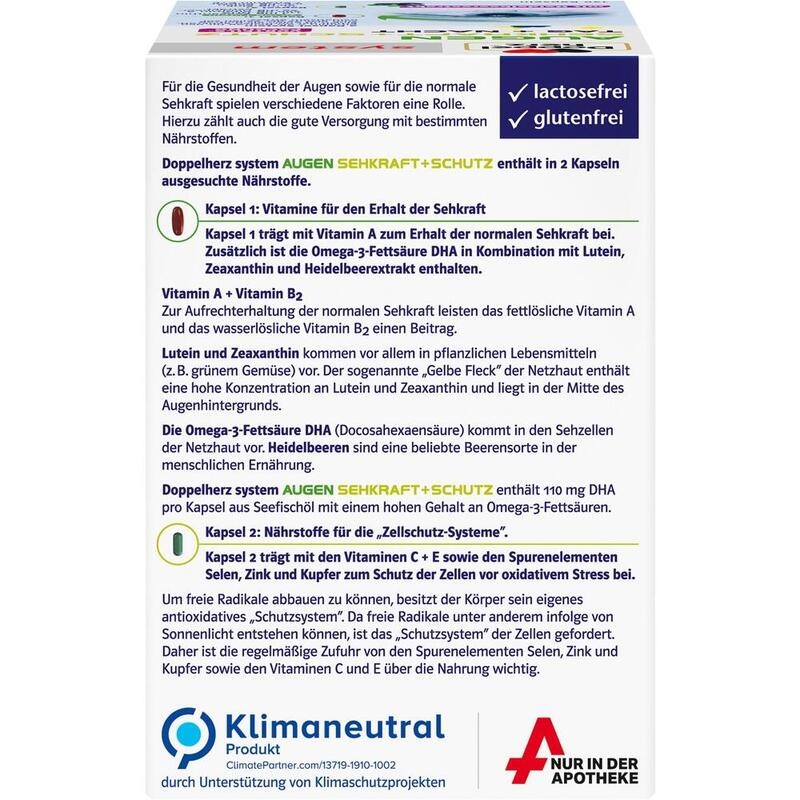 DOPPELHERZ Augen Sehkraft+Schutz system Kapseln