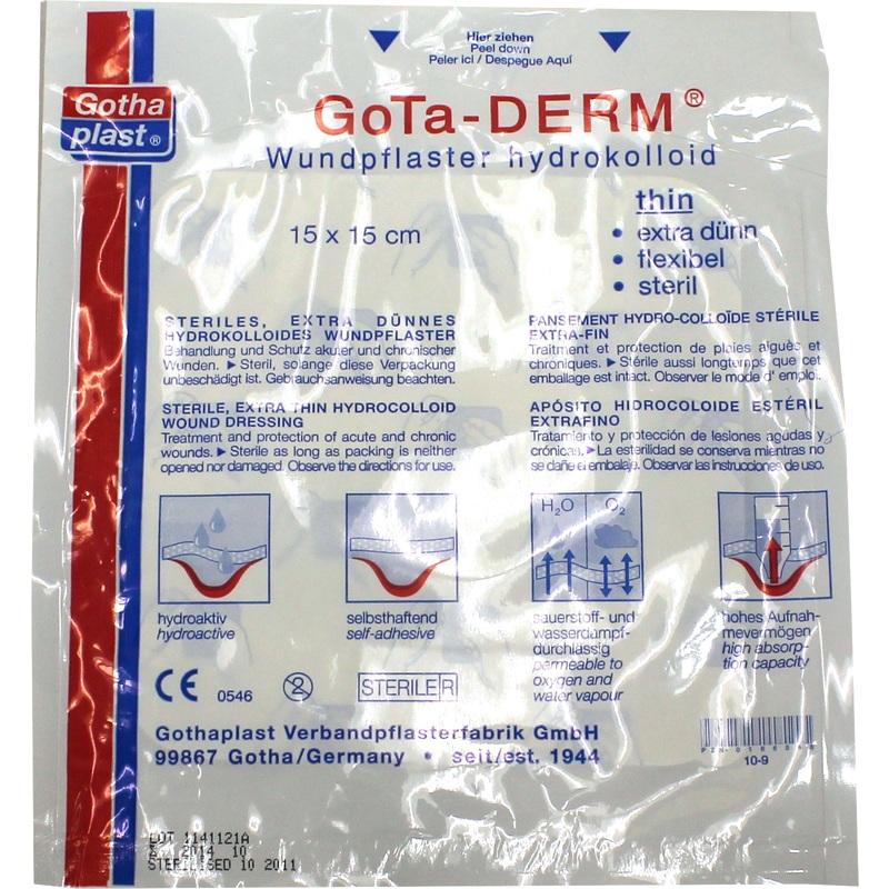 GOTA-DERM thin hydrokoll.Wundpfl.steril 15x15 cm