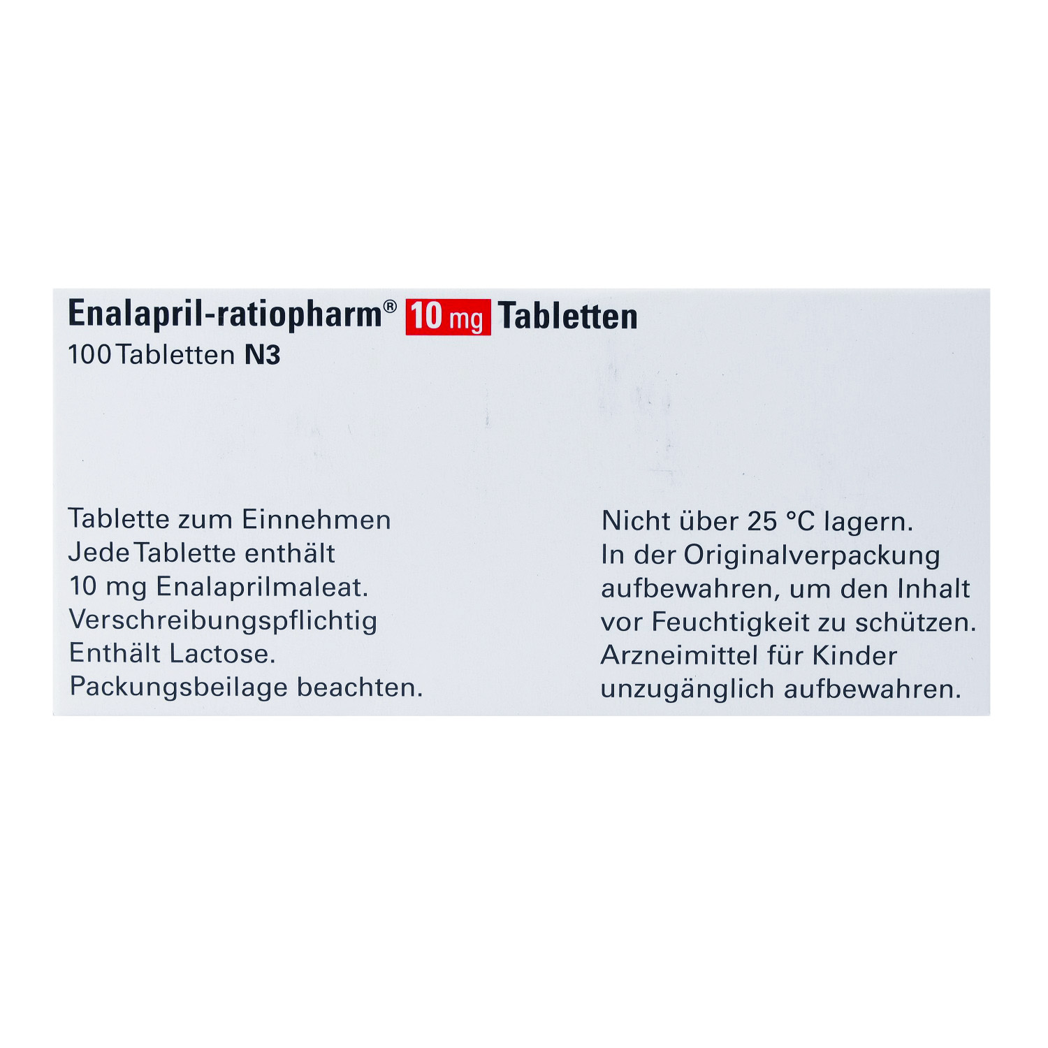 ENALAPRIL-ratiopharm 10 mg Tabletten