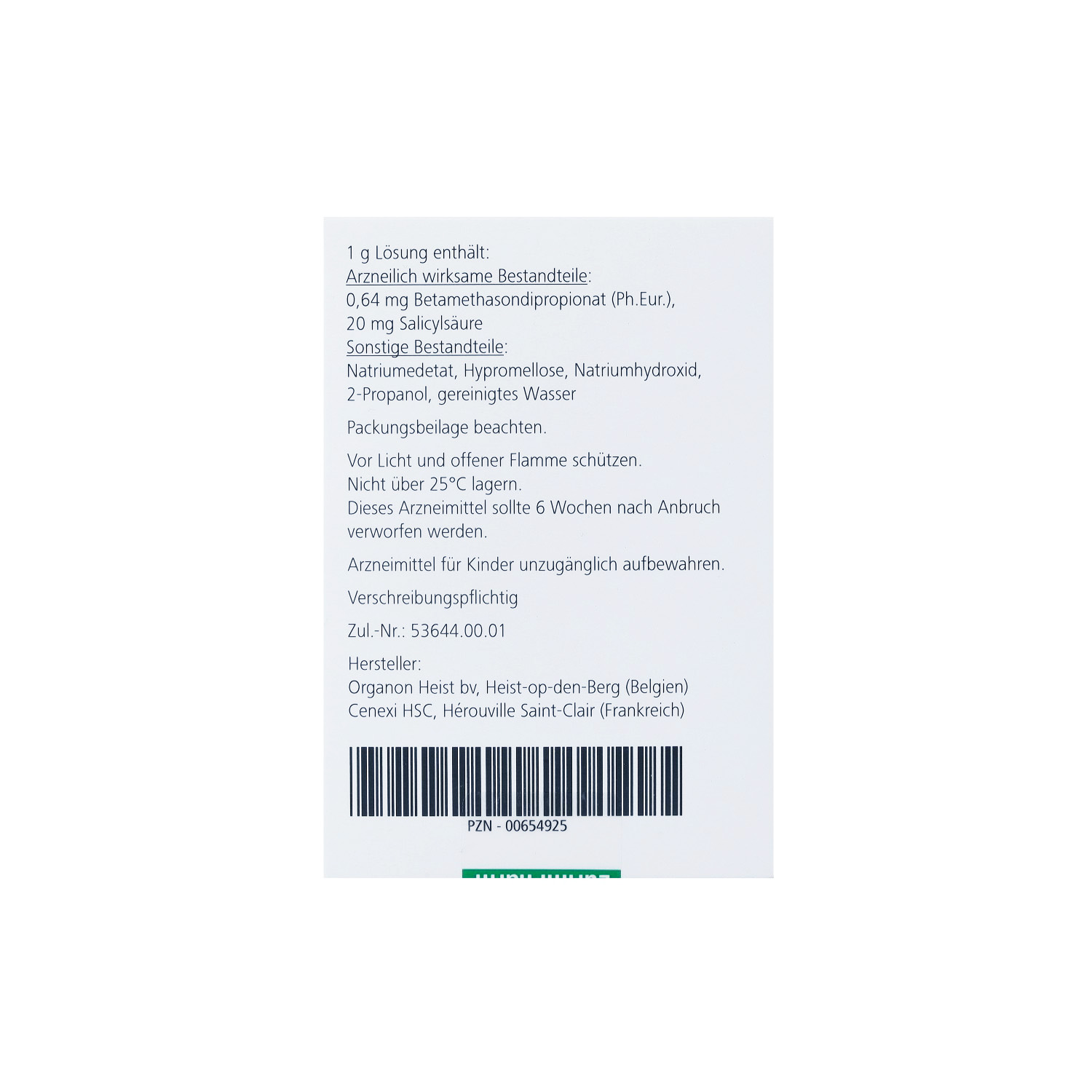 DIPROSALIC Lösung 0,64 mg/g + 20 mg/g