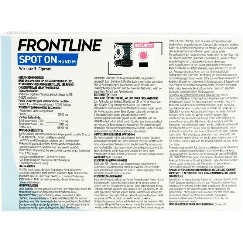 FRONTLINE Spot on H 20 Lösung f.Hunde