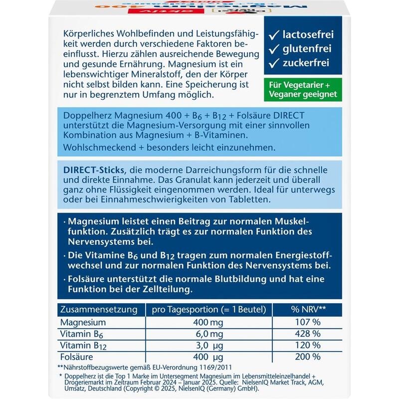 DOPPELHERZ Magnesium+B Vitamine DIRECT Pellets