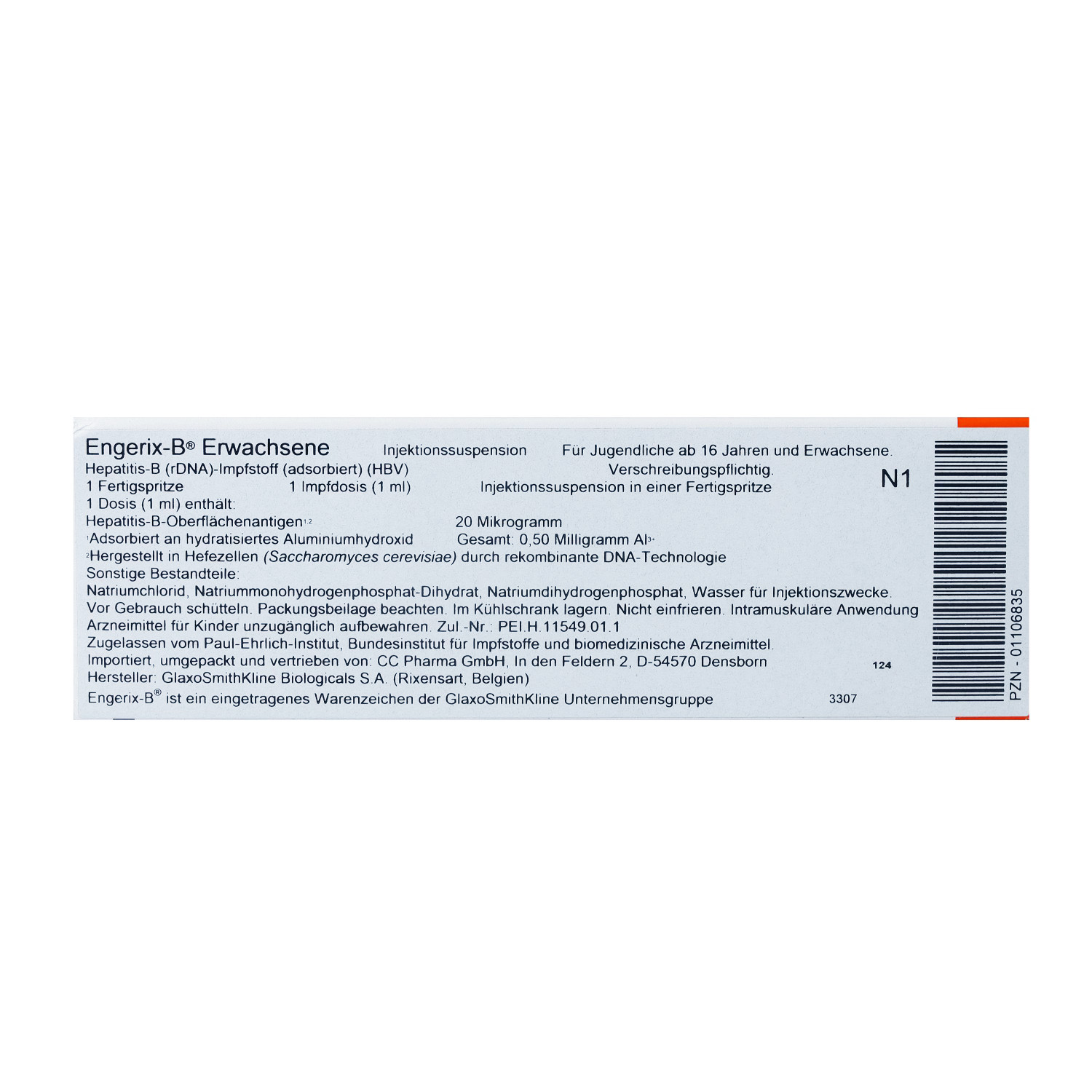 ENGERIX-B Erwachsene Inj.-Susp.i.e.Fertigspritze