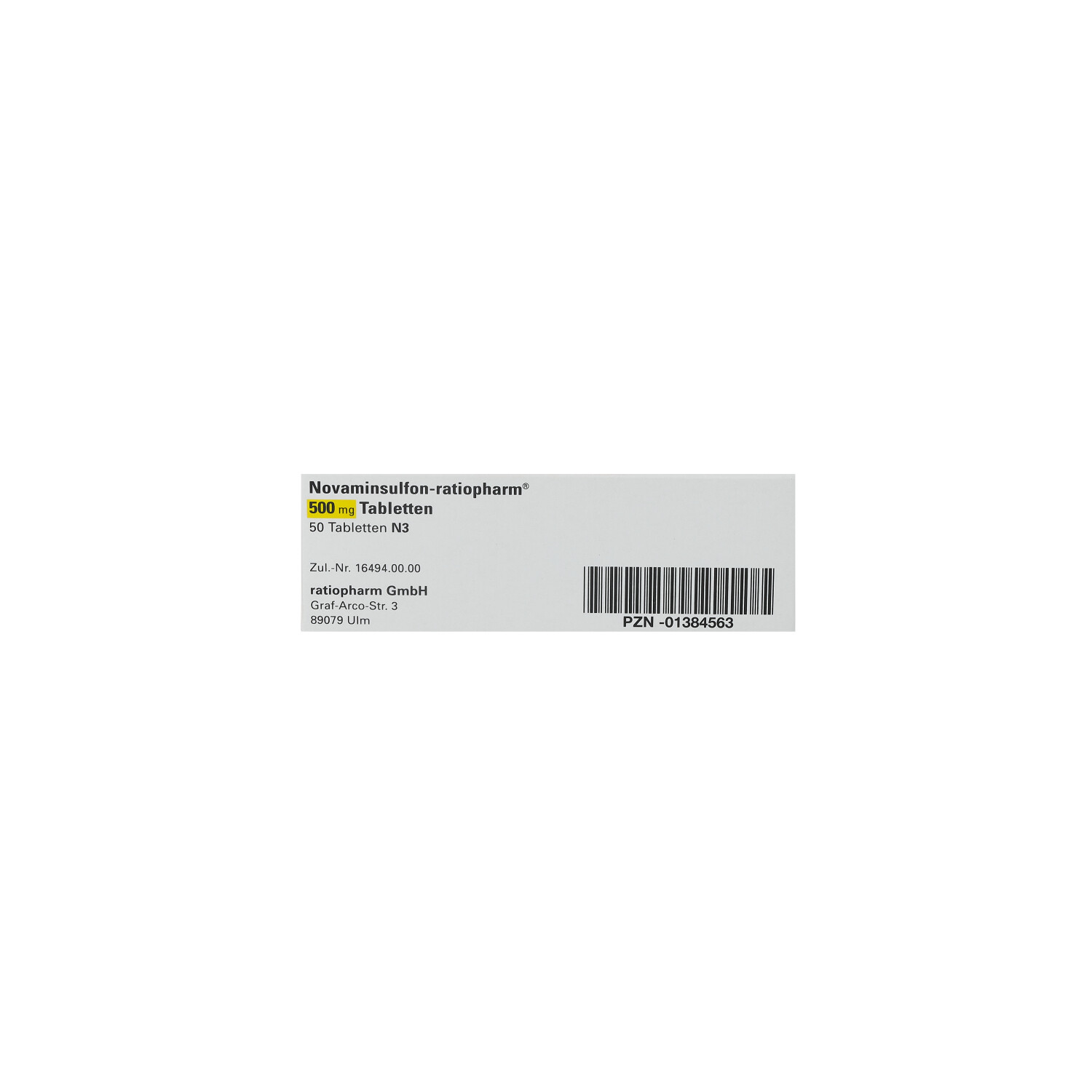 NOVAMINSULFON-ratiopharm 500 mg Tabletten