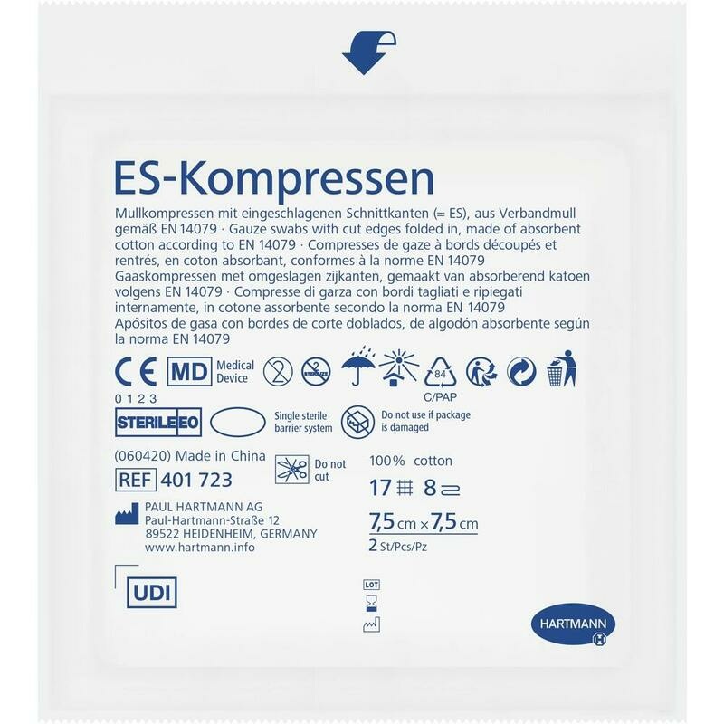 ES-KOMPRESSEN steril 7,5x7,5 cm 8fach