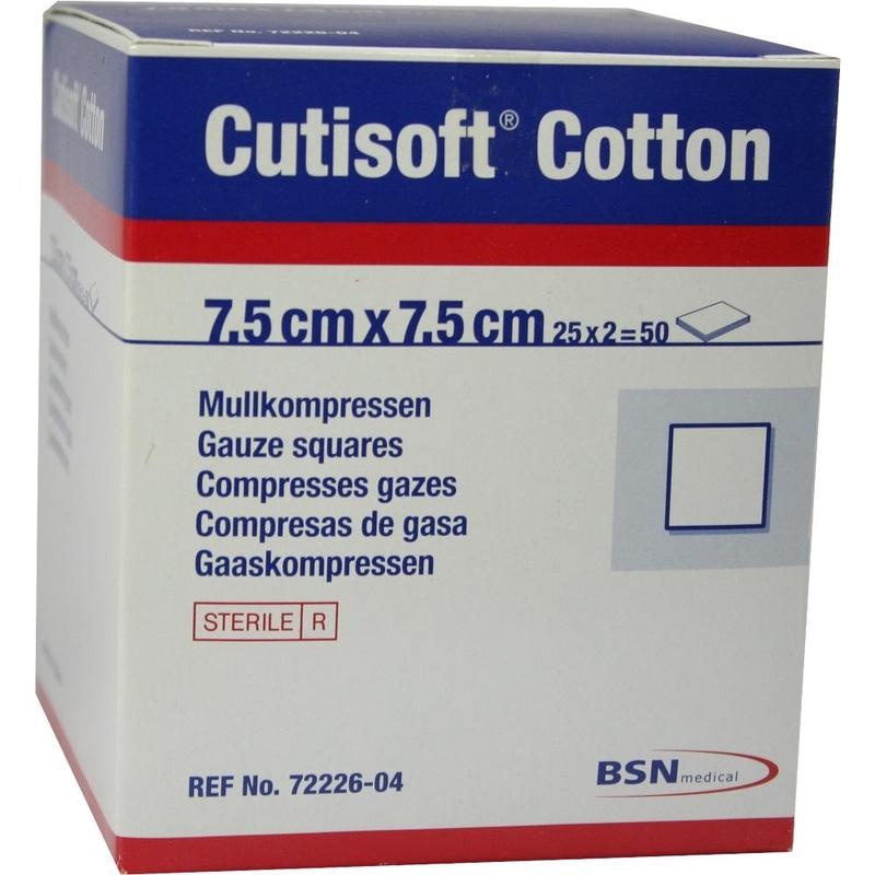 CUTISOFT Cotton Kompr.7,5x7,5 cm steril