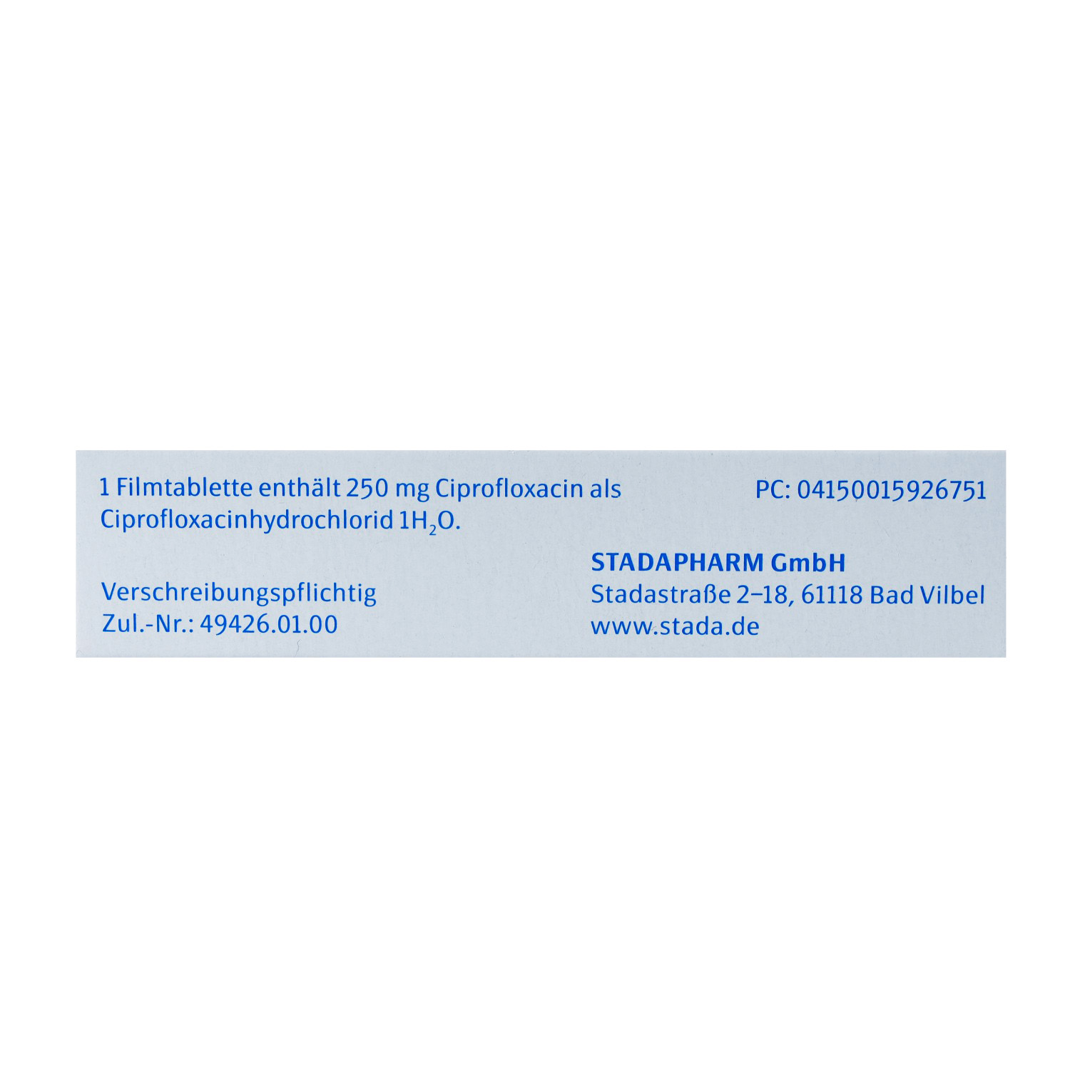 CIPROFLOXACIN STADA 250 mg Filmtabletten