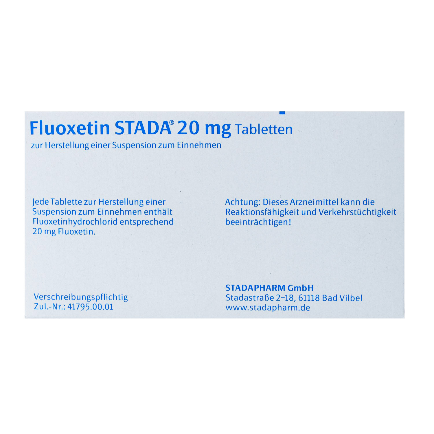 FLUOXETIN STADA 20 mg Tabletten