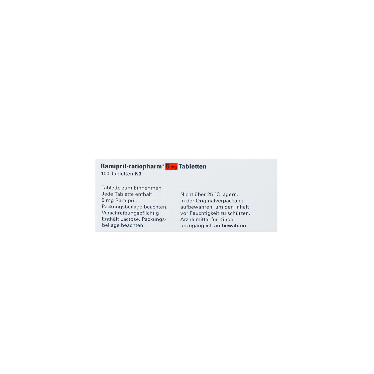 RAMIPRIL-ratiopharm 5 mg Tabletten