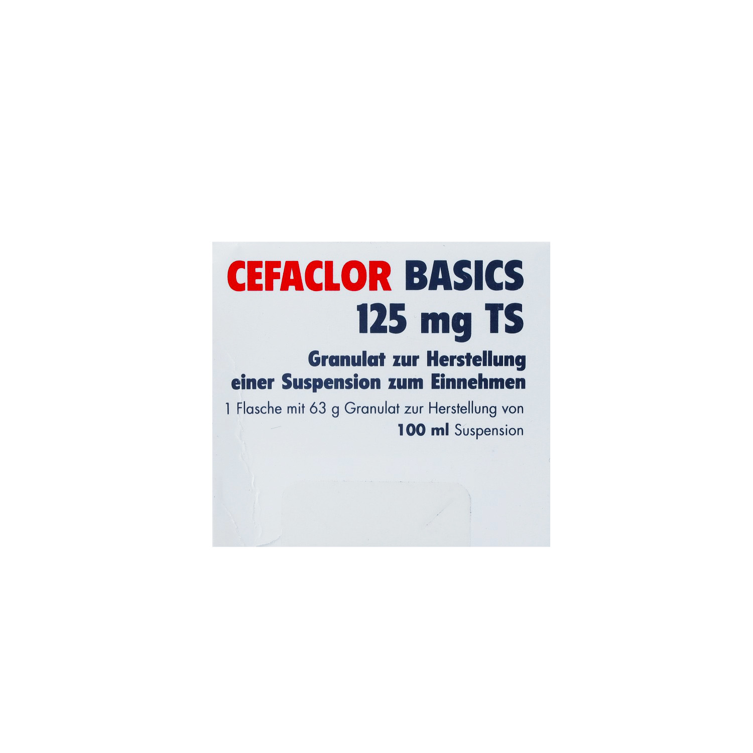 CEFACLOR BASICS 125 mg TS Gran.z.Susp.-Herstell.