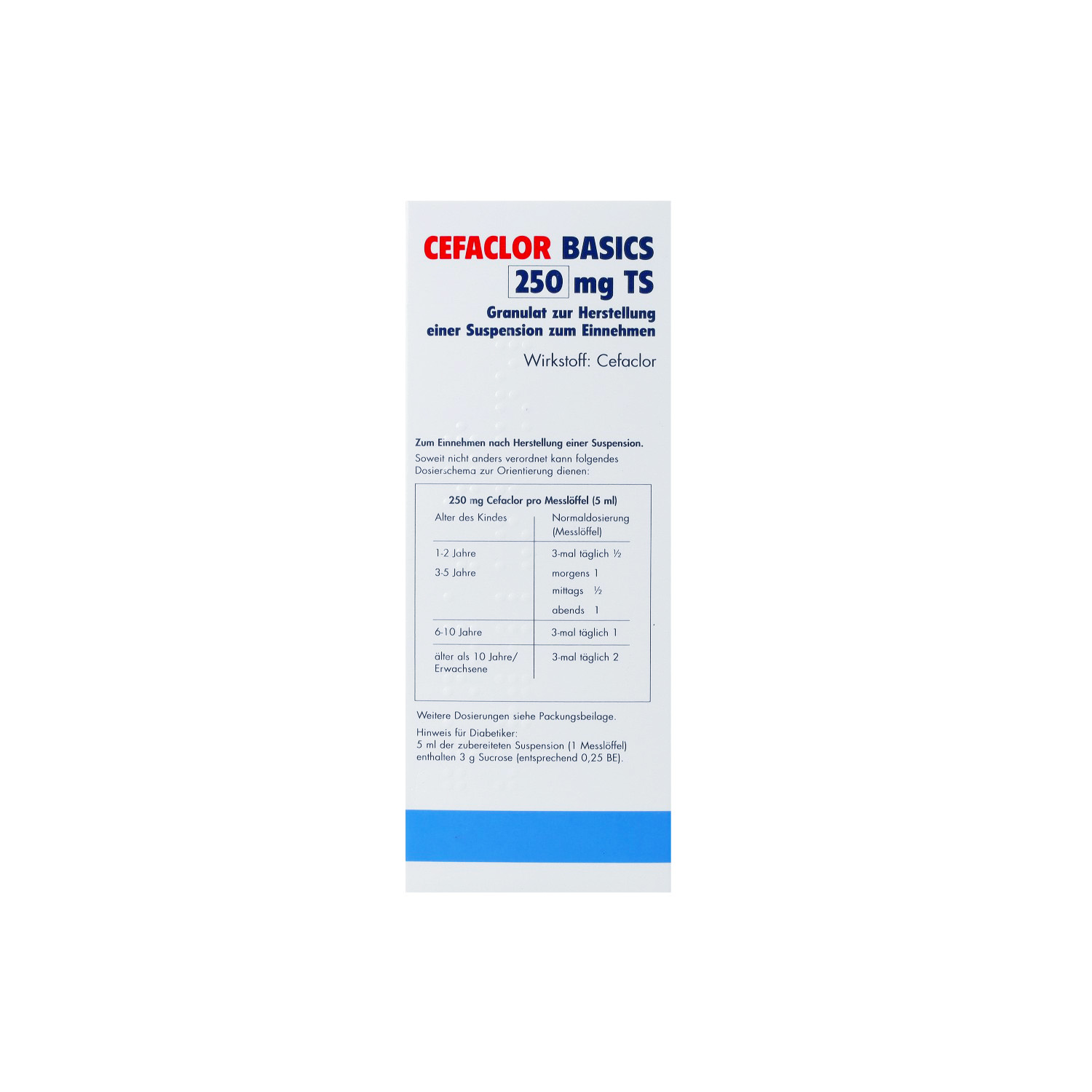 CEFACLOR BASICS 250 mg TS Gran.z.Susp.-Herstell.