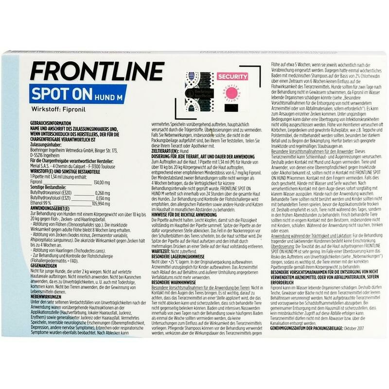 FRONTLINE Spot on H 20 Lösung f.Hunde