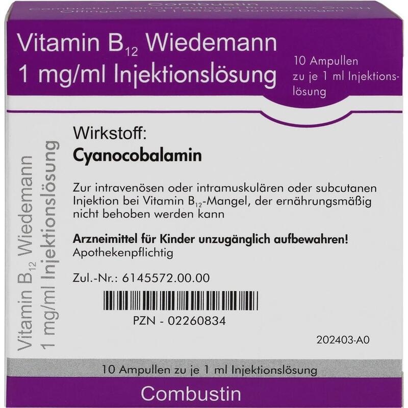 VITAMIN B12 WIEDEMANN 1 mg/ml Injektionslsg.Amp.