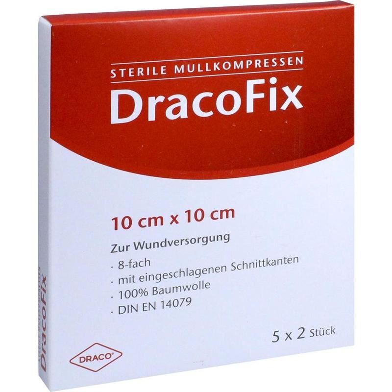 DRACOFIX PEEL Kompressen 10x10 cm steril 8fach