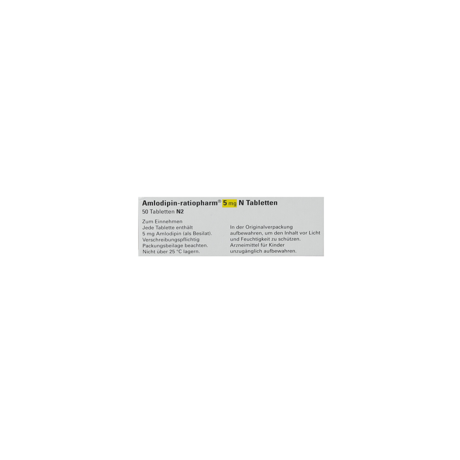 AMLODIPIN-ratiopharm 5 mg N Tabletten