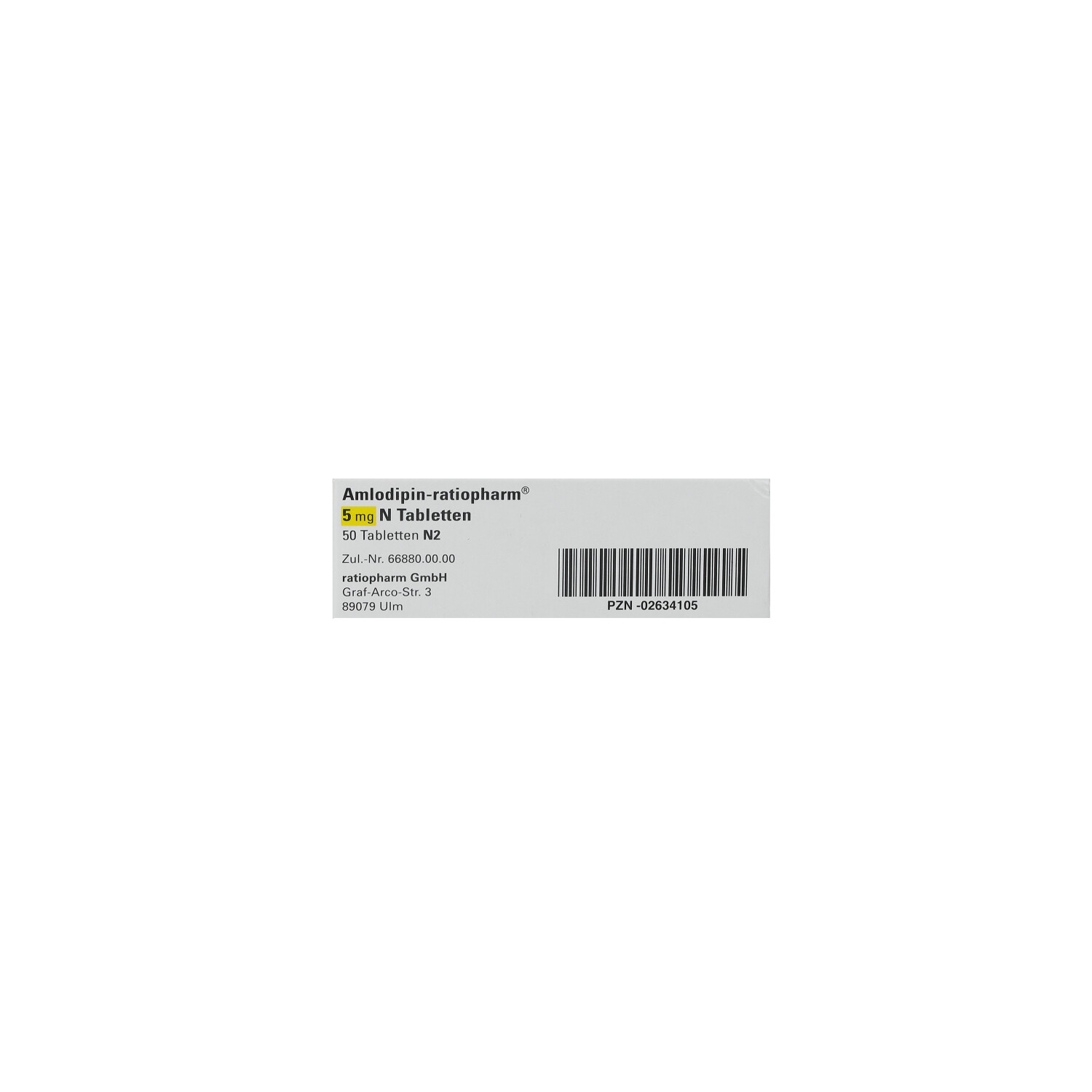 AMLODIPIN-ratiopharm 5 mg N Tabletten