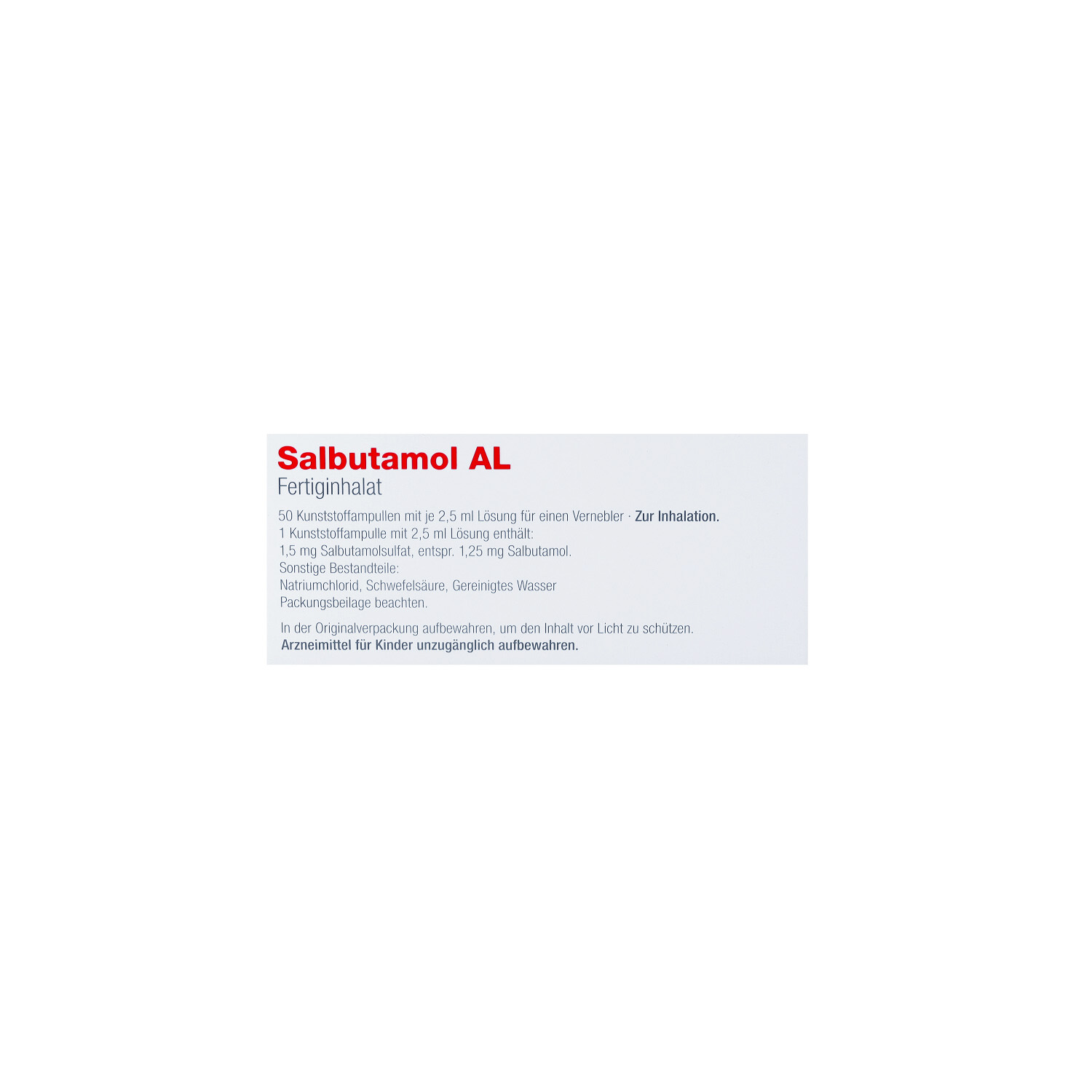SALBUTAMOL AL Fertiginhalat Ampullen Lsg.f.Verneb.