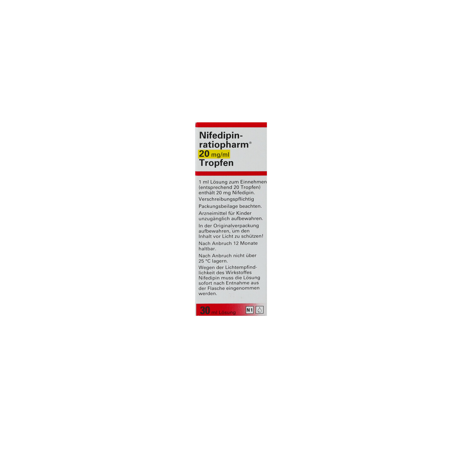 NIFEDIPIN-ratiopharm 20 mg/ml Tropfen z.Einnehmen