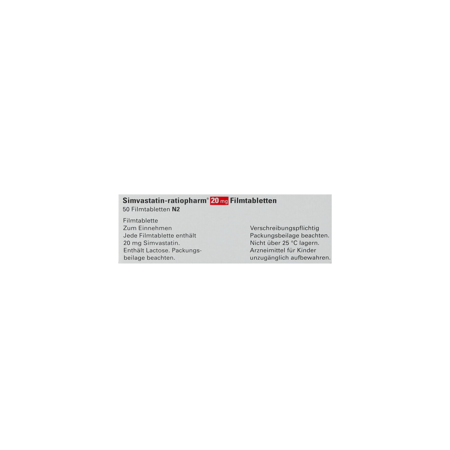 SIMVASTATIN-ratiopharm 20 mg Filmtabletten