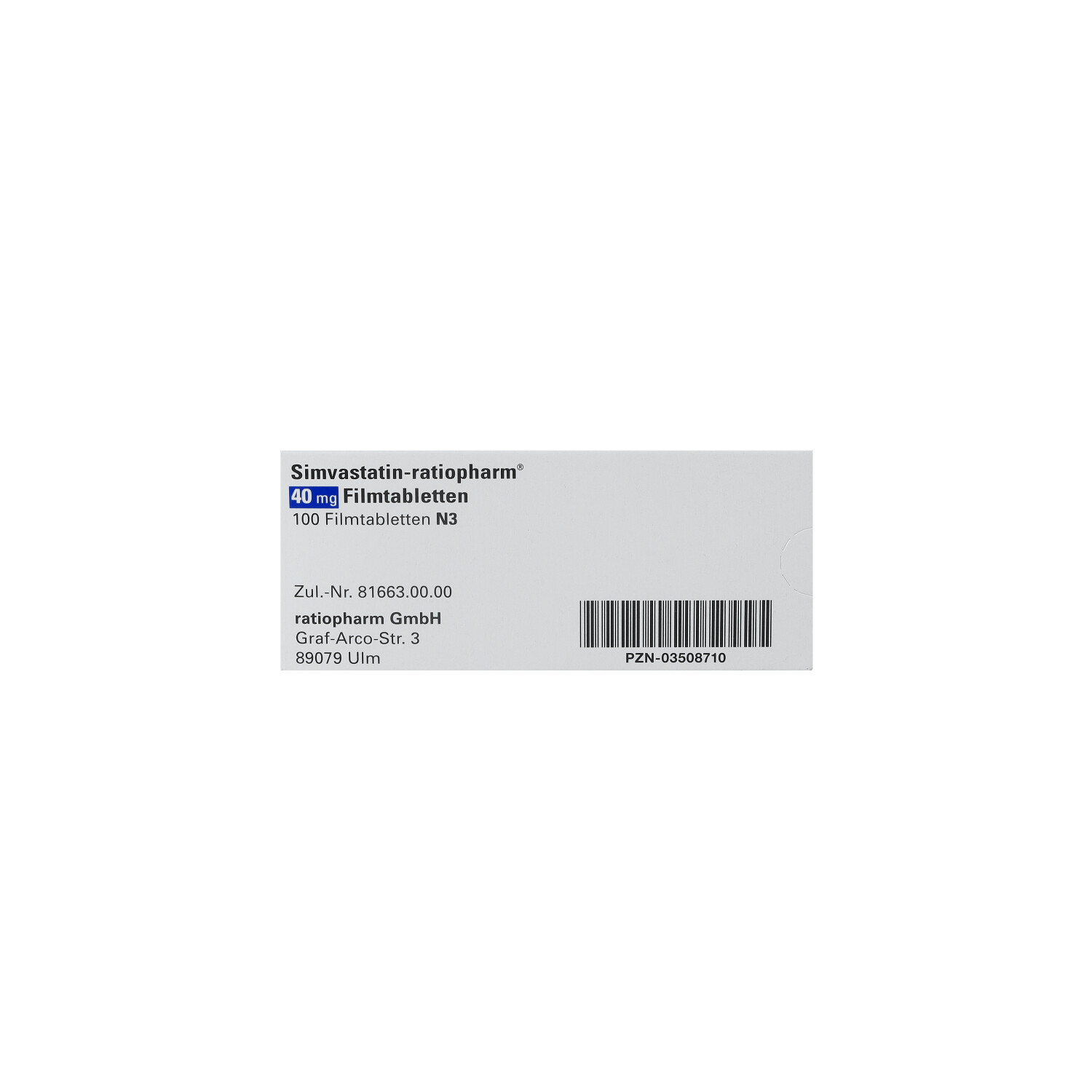 SIMVASTATIN-ratiopharm 40 mg Filmtabletten