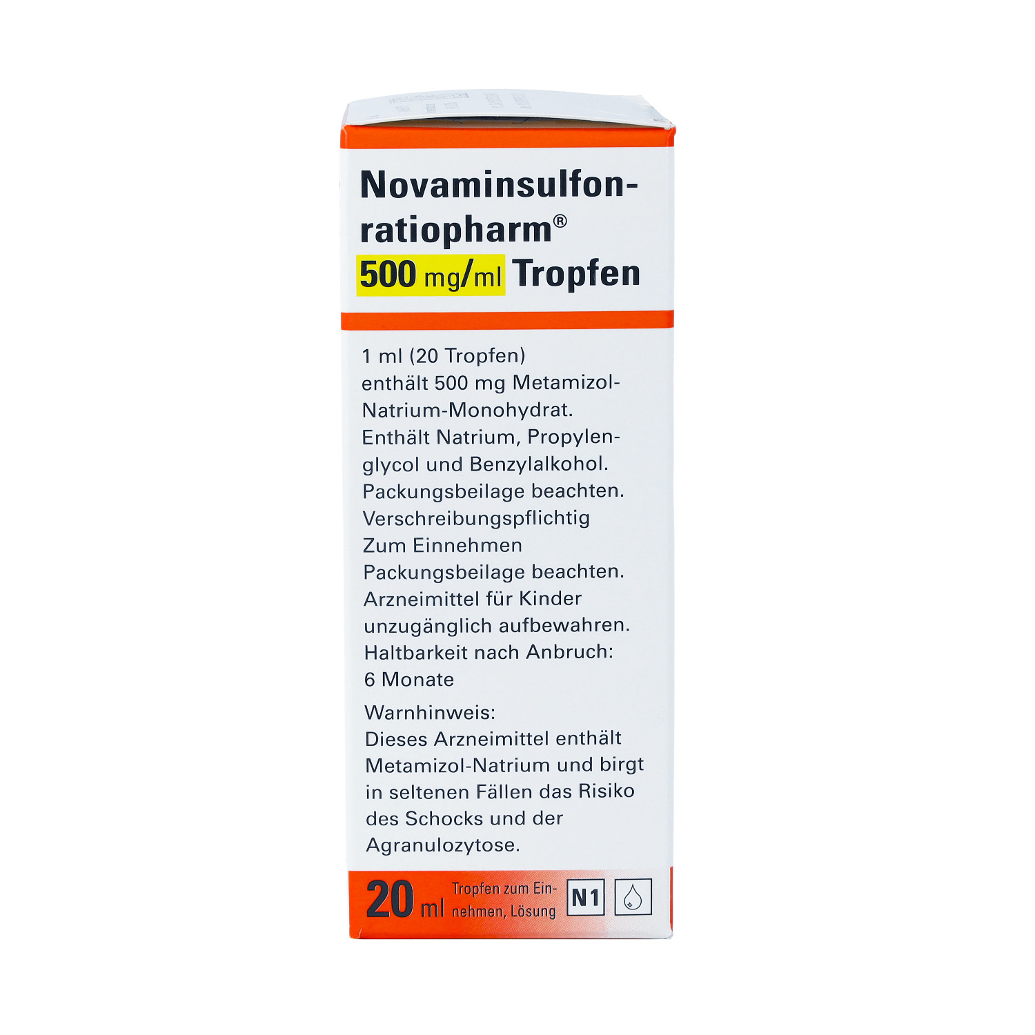 NOVAMINSULFON-ratiopharm 500 mg/ml Tropfen z.Einn.