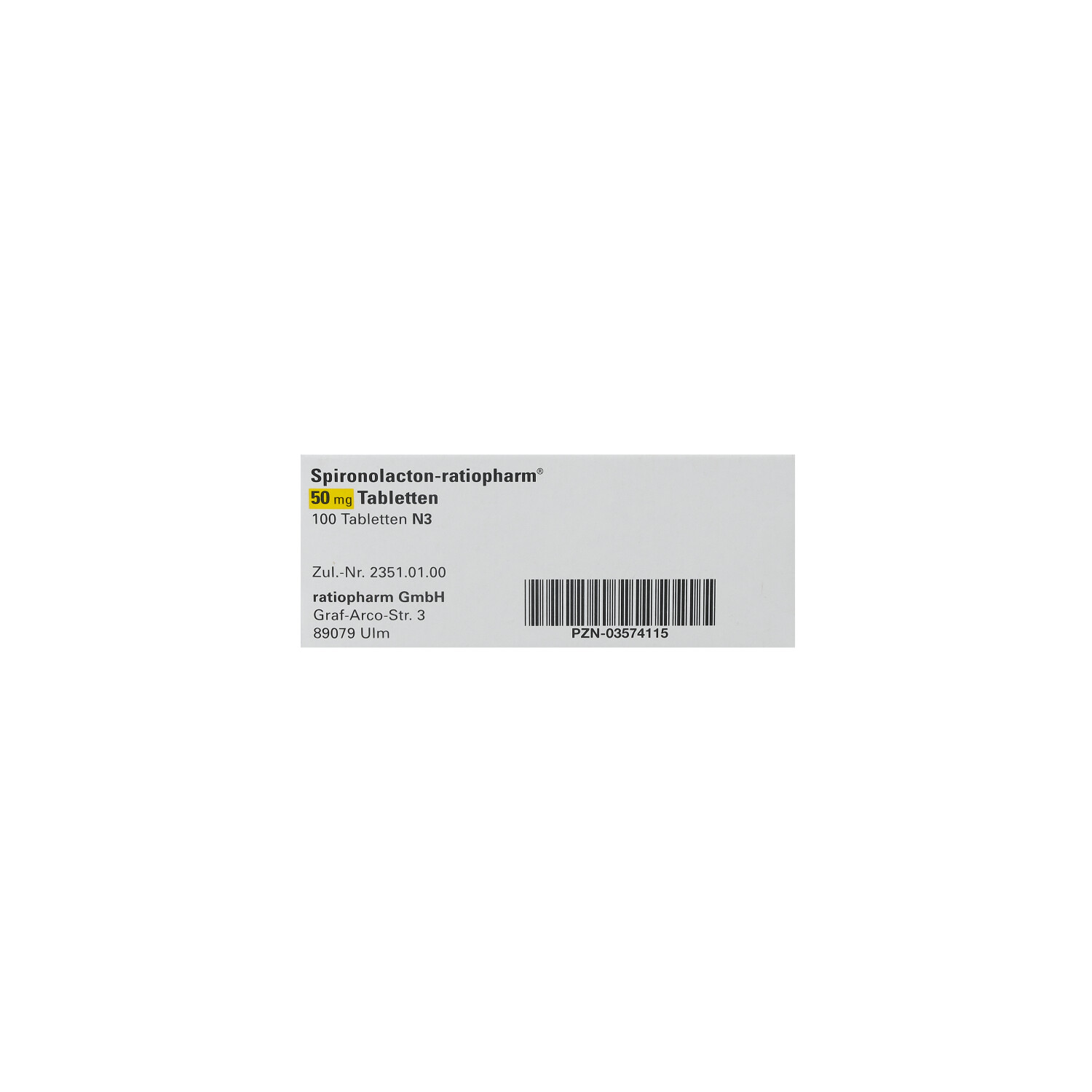 SPIRONOLACTON-ratiopharm 50 mg Tabletten