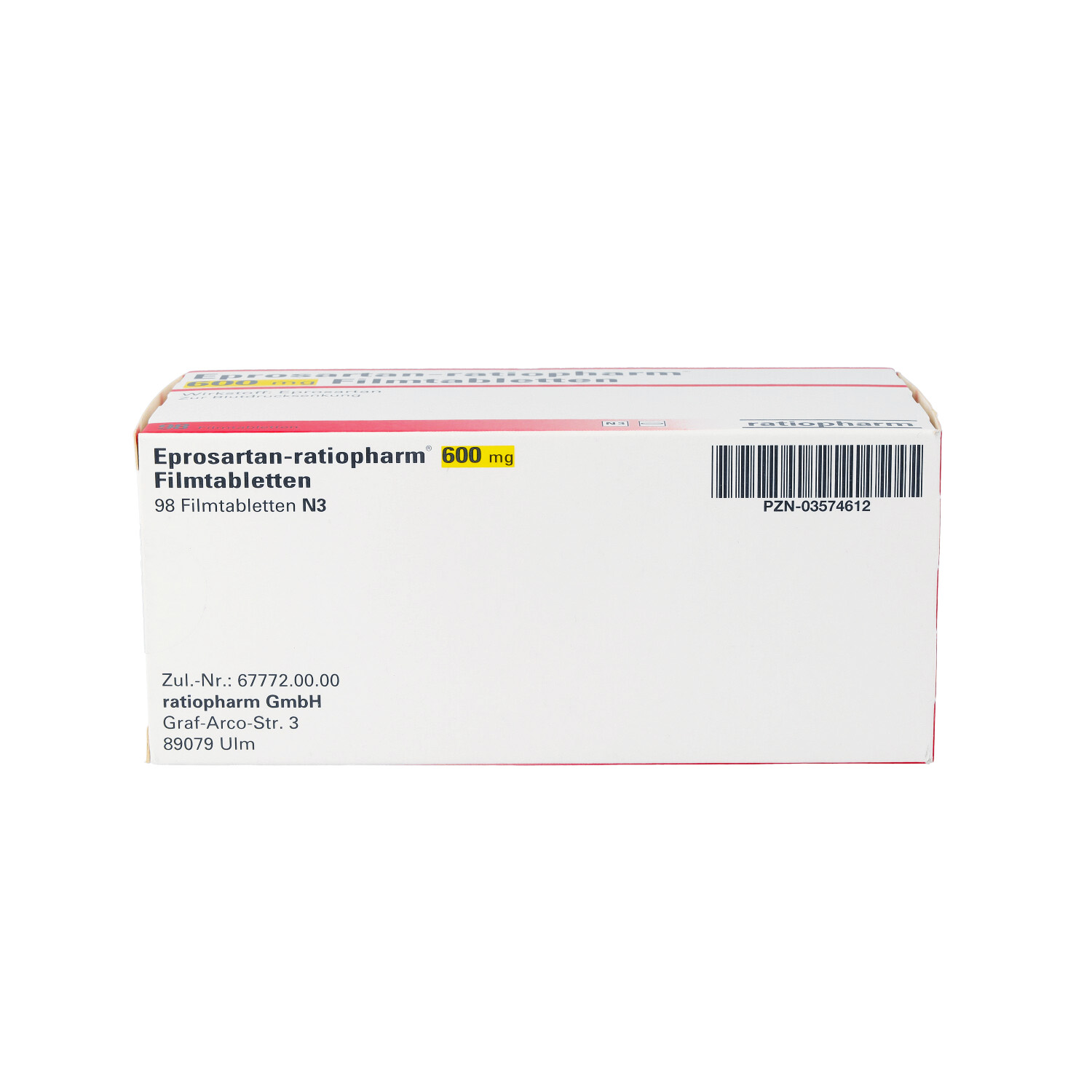 EPROSARTAN-ratiopharm 600 mg Filmtabletten