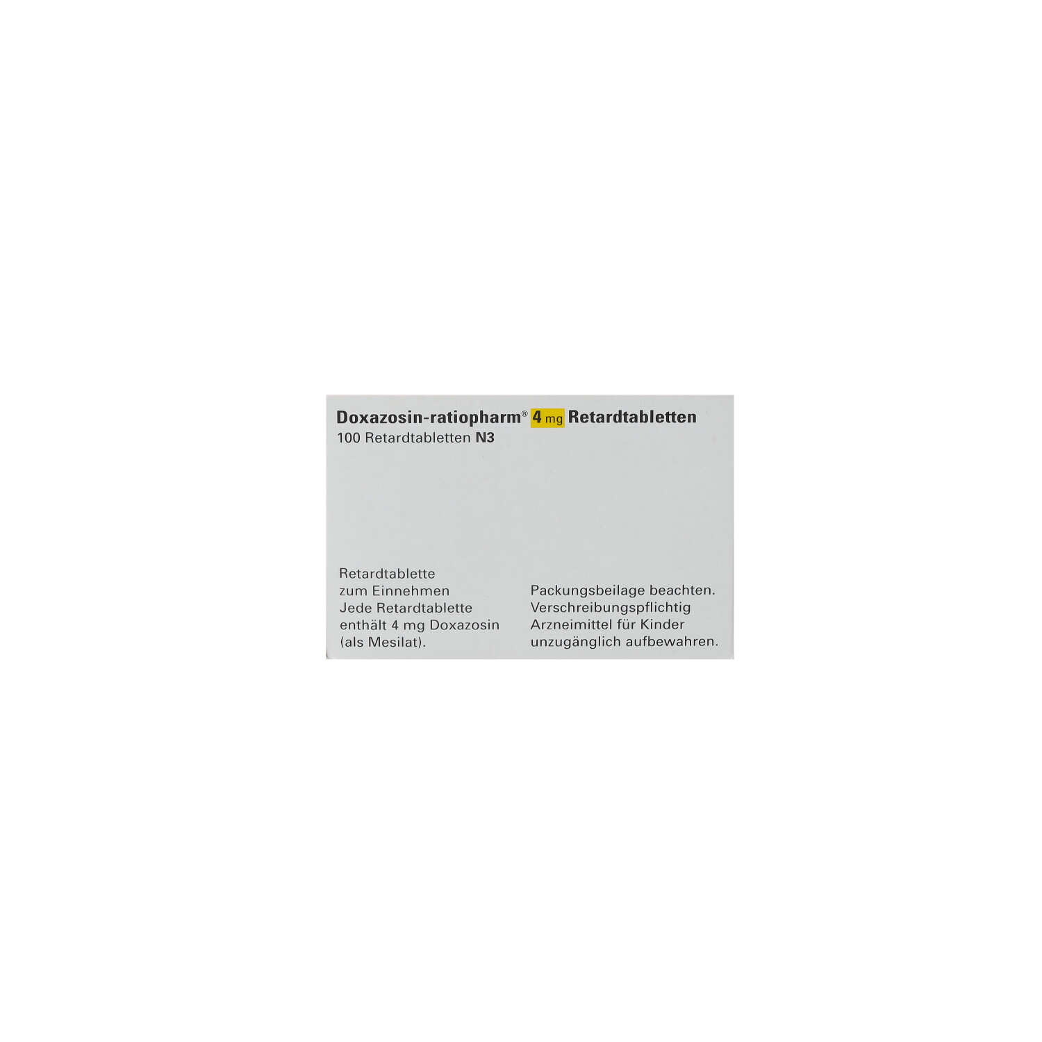 DOXAZOSIN-ratiopharm 4 mg Retardtabletten