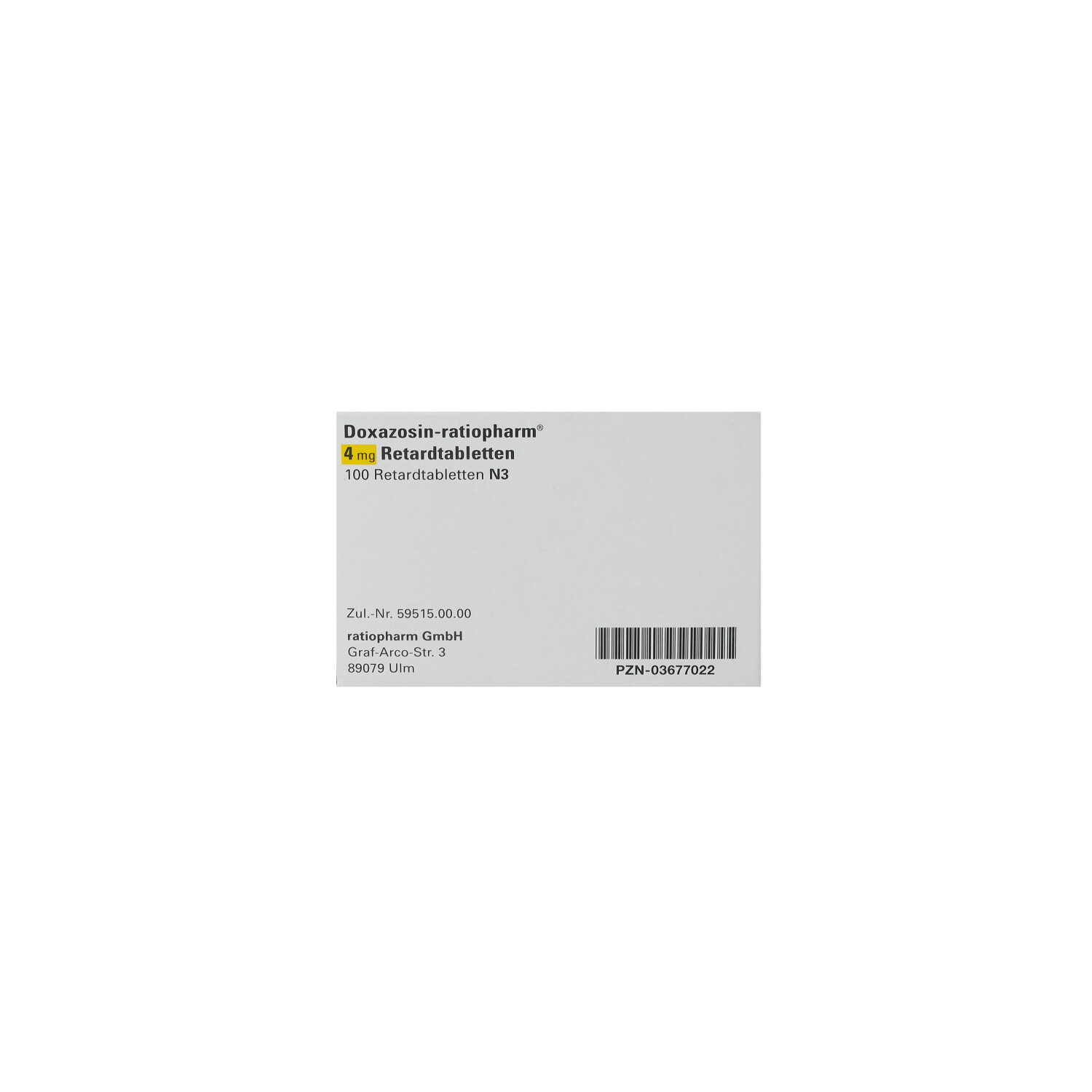 DOXAZOSIN-ratiopharm 4 mg Retardtabletten