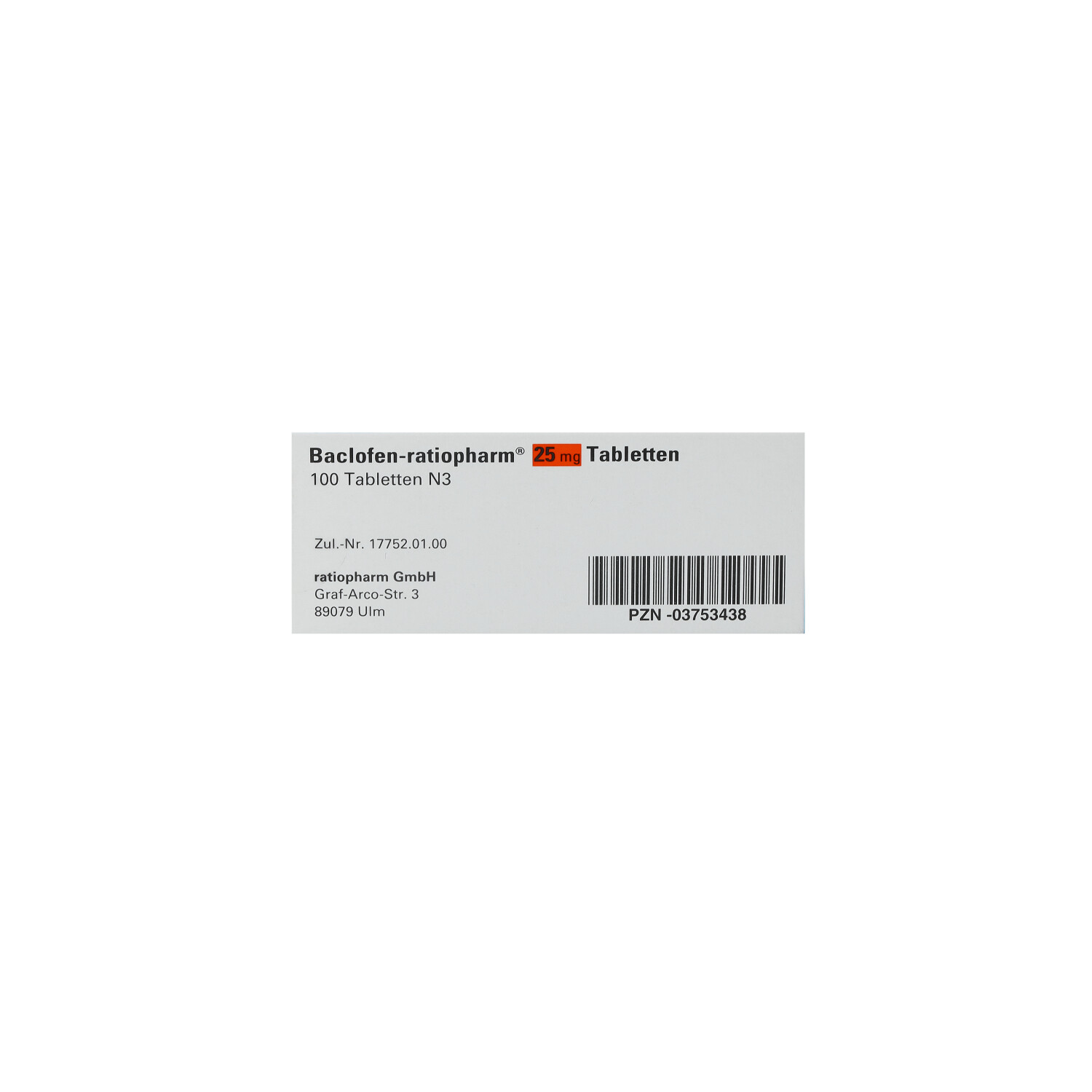 BACLOFEN-ratiopharm 25 mg Tabletten