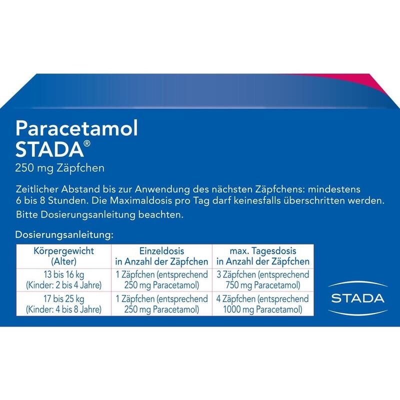 PARACETAMOL STADA 250 mg Zäpfchen
