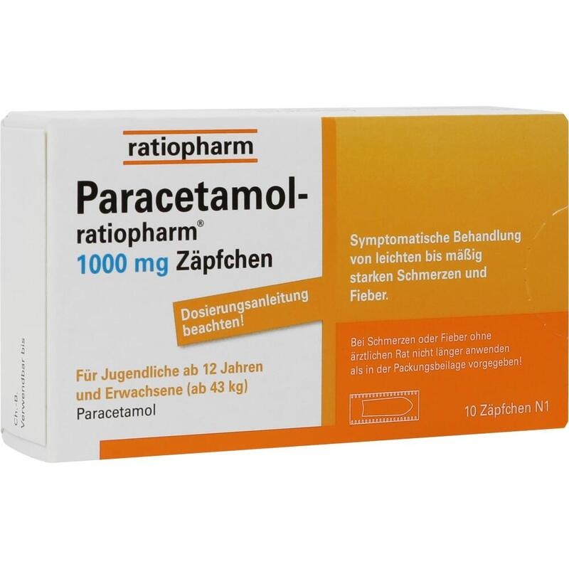 PARACETAMOL-ratiopharm 1.000 mg Zäpfchen