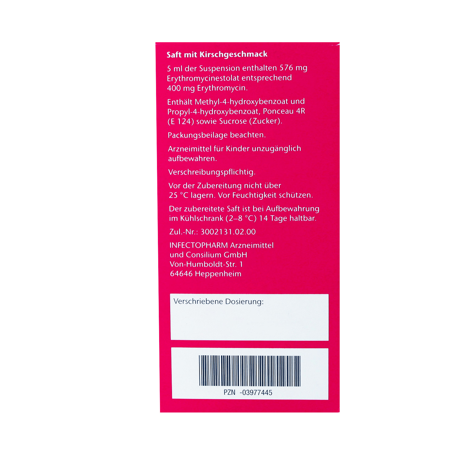 INFECTOMYCIN 400 Saft Plv.z.Herst.e.Susp.z.Einn.