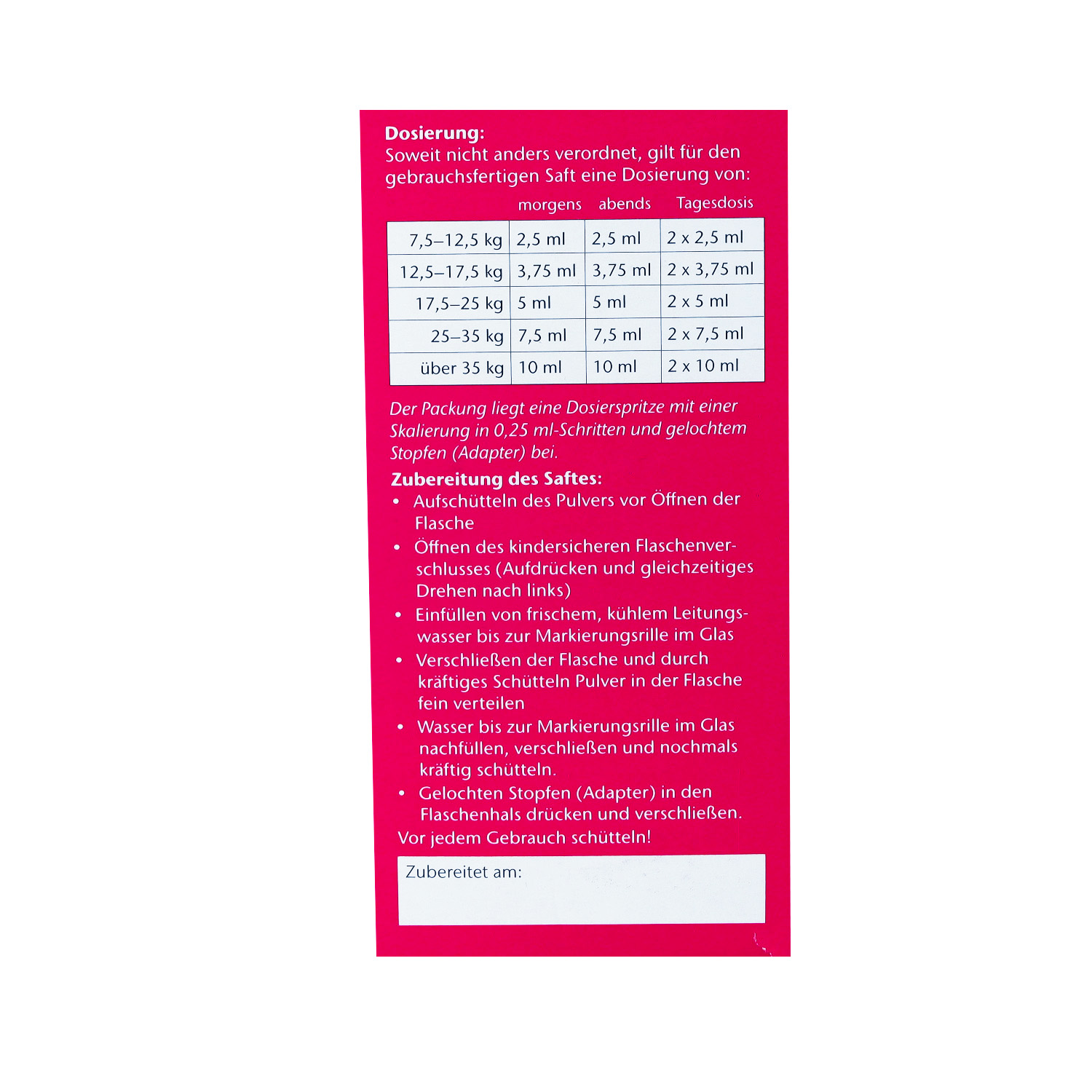 INFECTOMYCIN 400 Saft Plv.z.Herst.e.Susp.z.Einn.