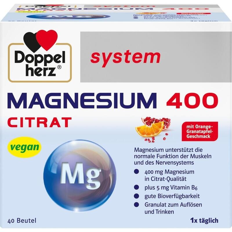 DOPPELHERZ Magnesium 400 Citrat system Granulat