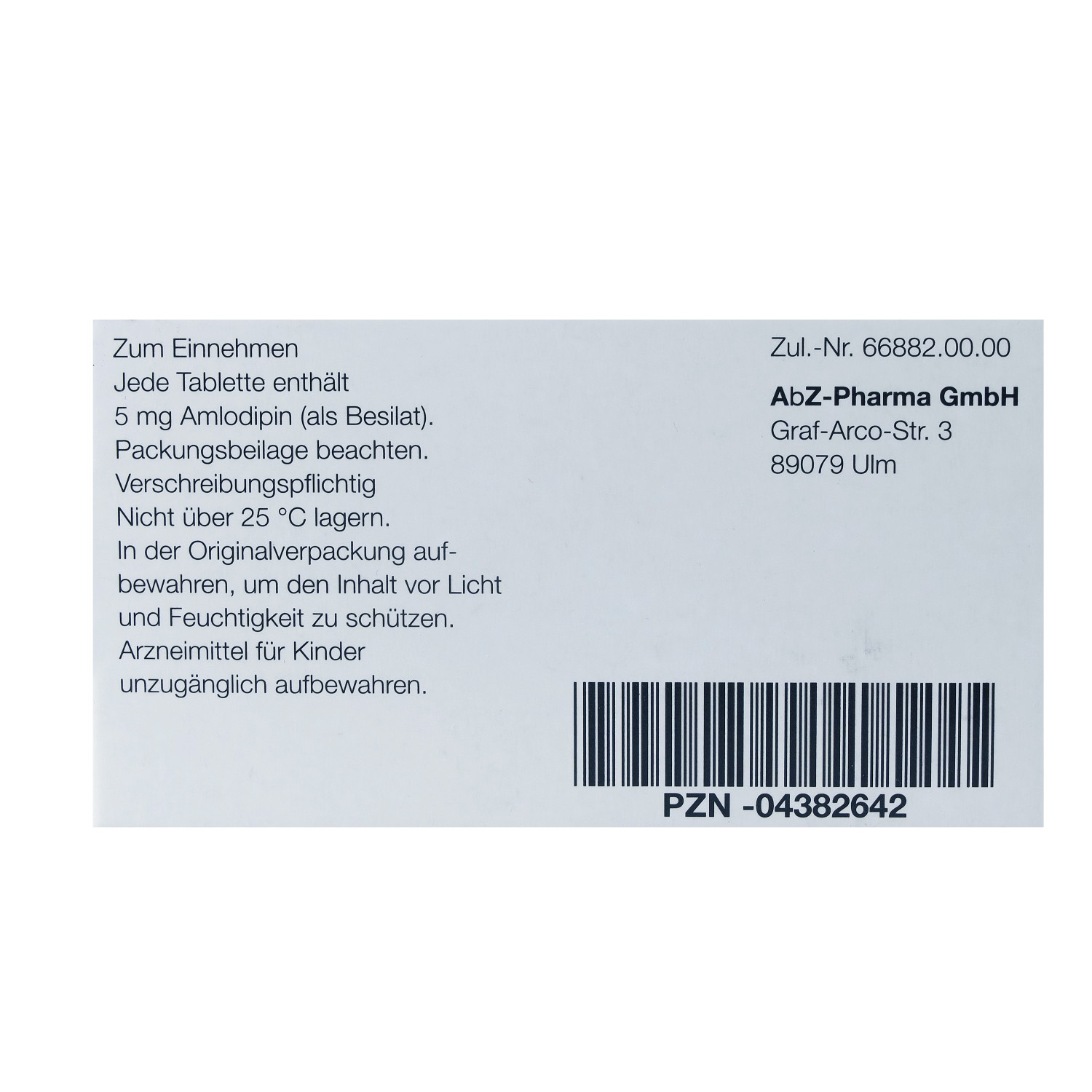 AMLODIPIN besilat AbZ 5 mg Tabletten