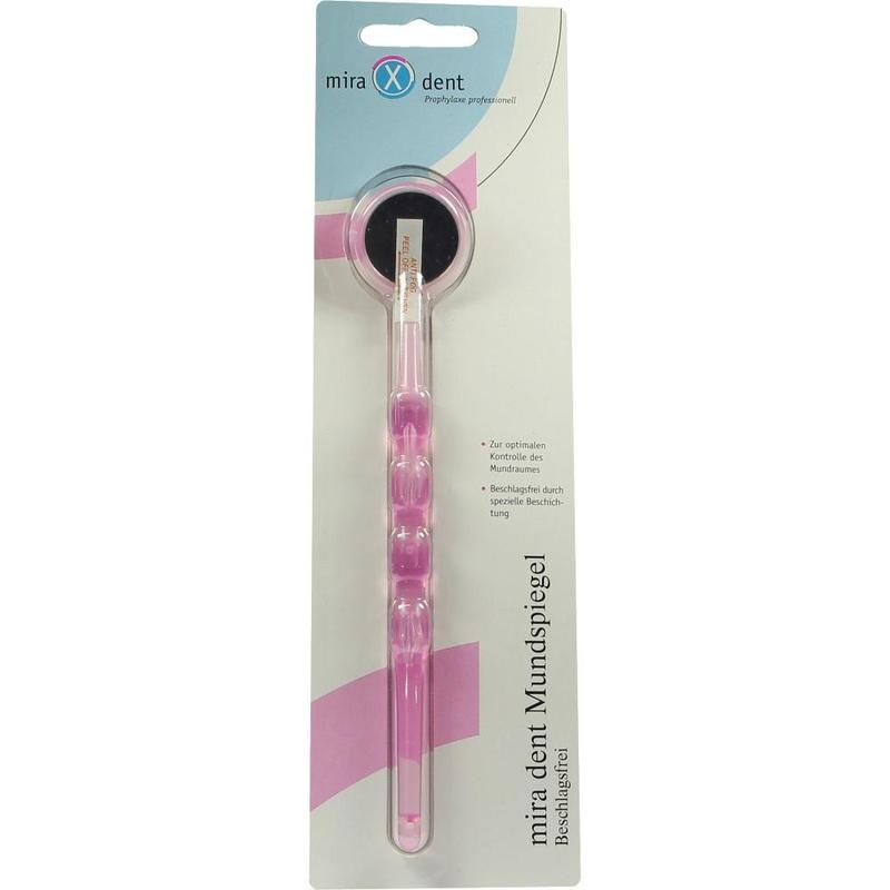 MIRADENT Mundspiegel beschlagsfrei pink transp.