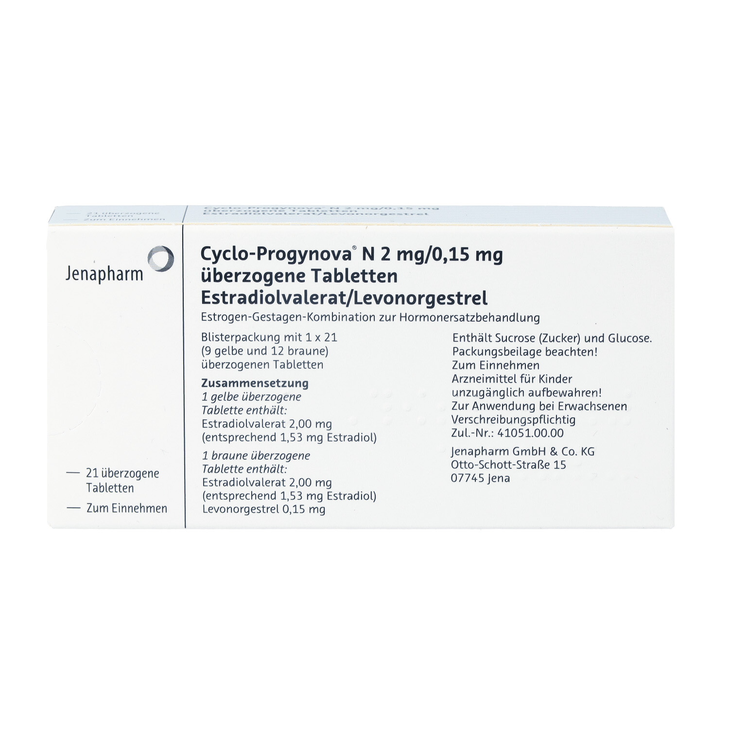 CYCLO PROGYNOVA N 2 mg/0,15 mg überzogene Tab.