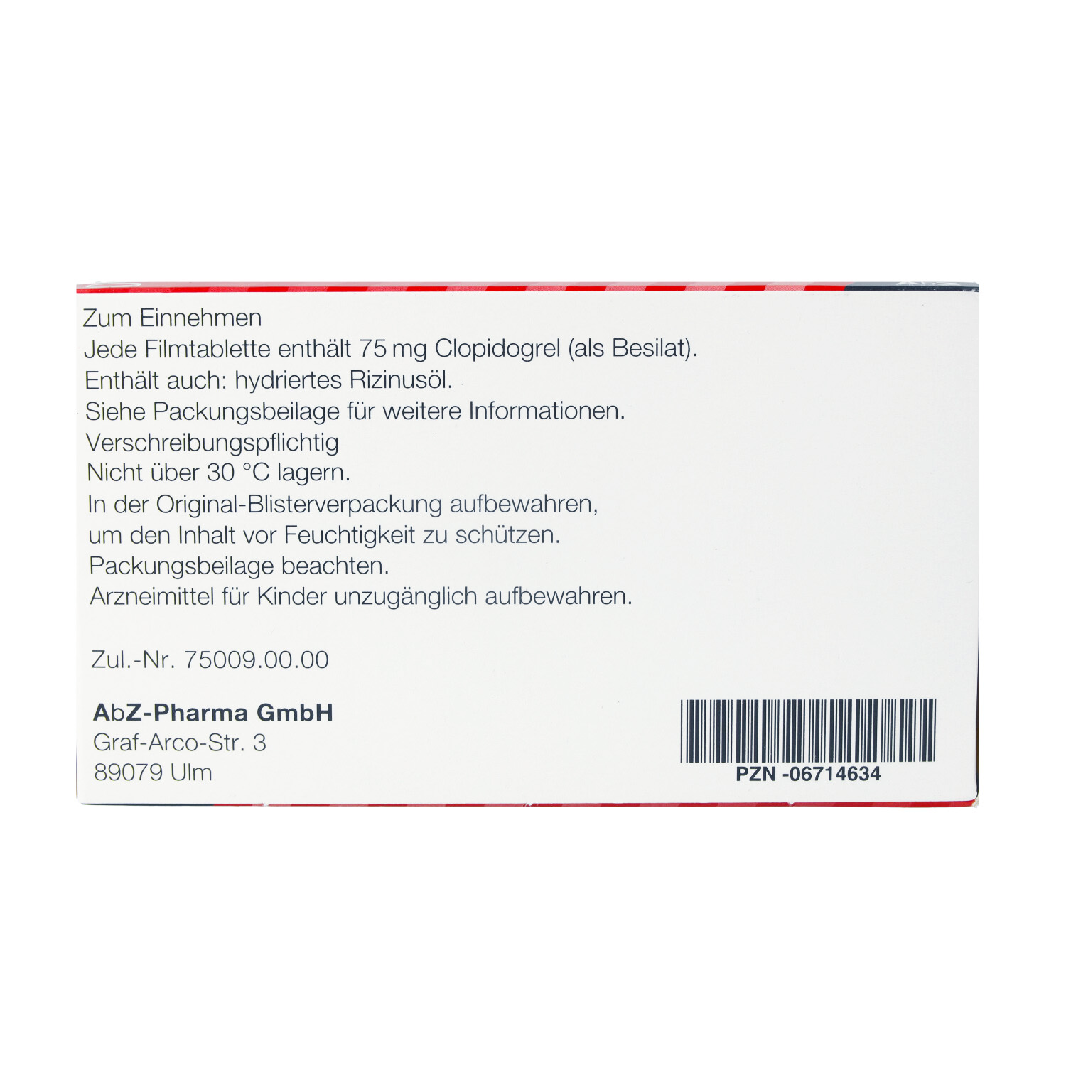 CLOPIDOGREL AbZ 75 mg Filmtabletten