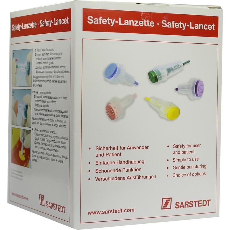 SAFETY-LANZETTEN 28 G Einst.Tiefe 1,6mm mini blau