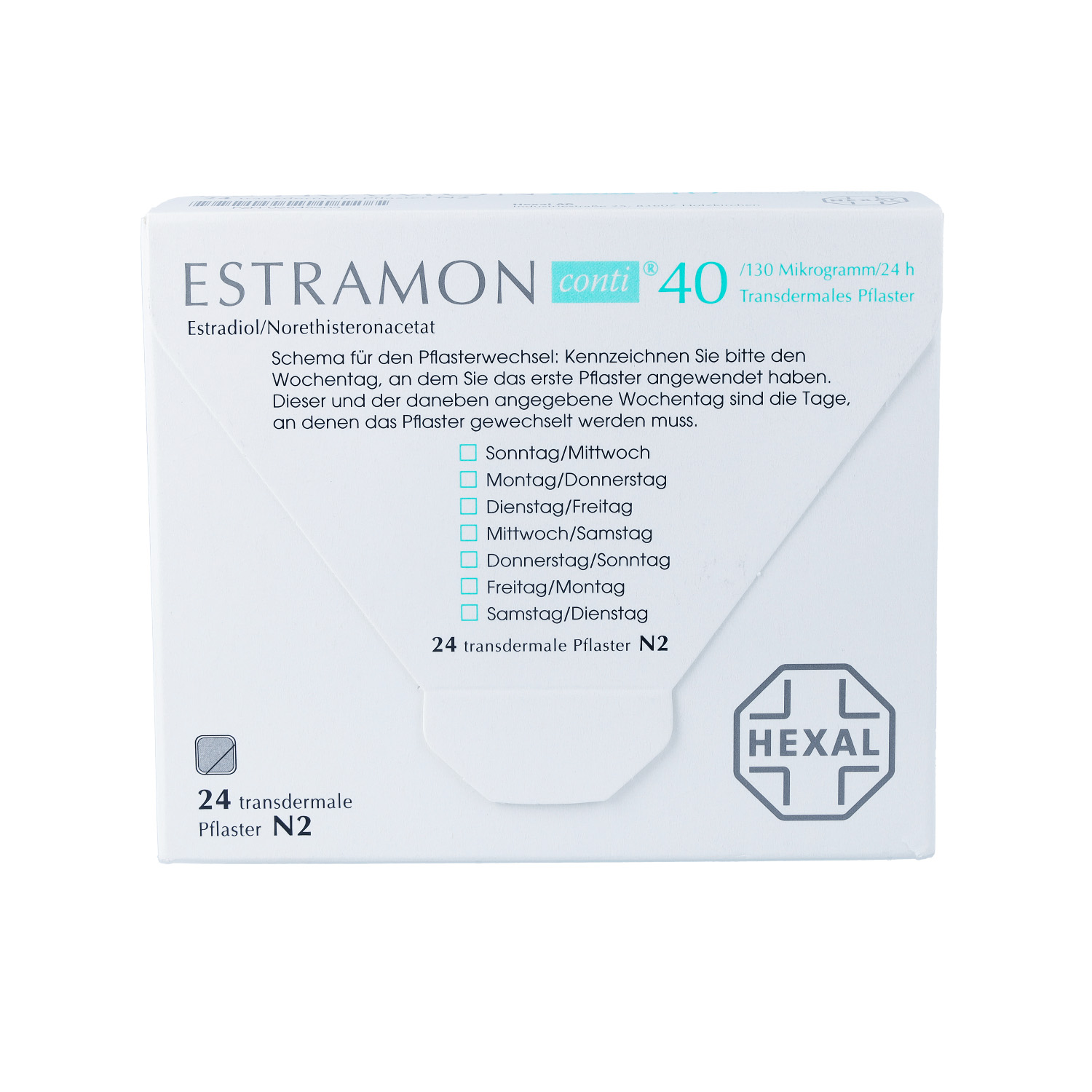ESTRAMON conti 40/130 μg/24 Stunden transd.Pflast.