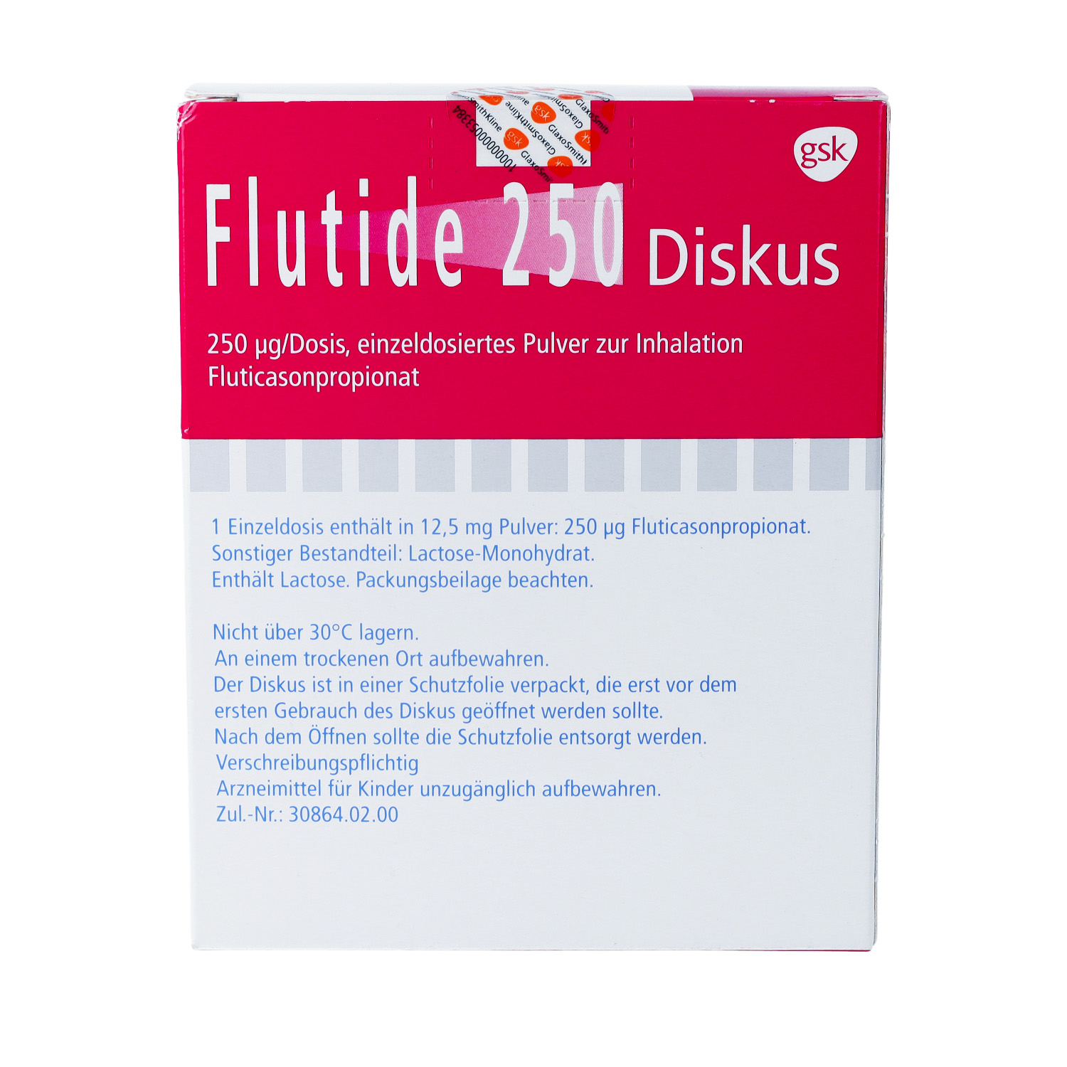 FLUTIDE 250 Diskus einzeldos.Plv.z.Inhalat.