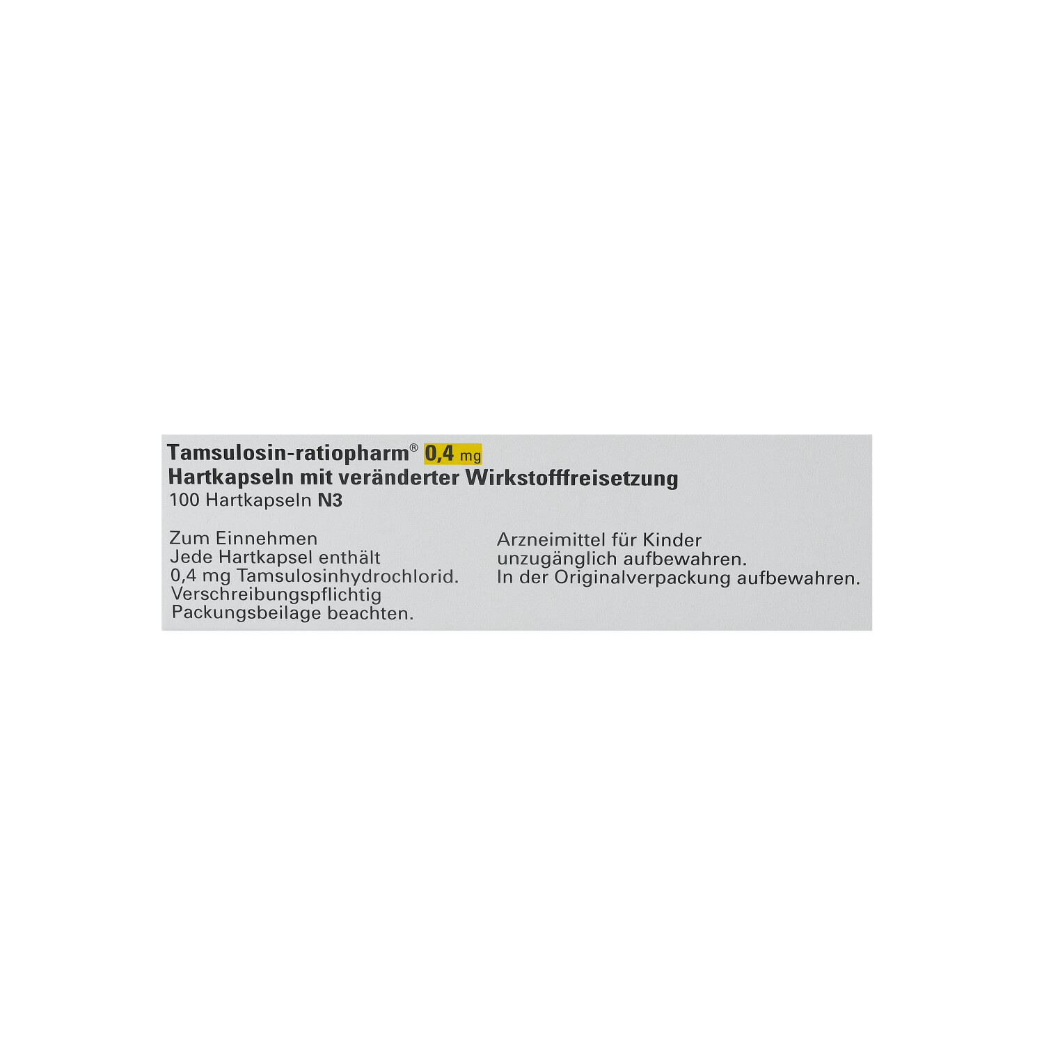 TAMSULOSIN-ratiop.0,4 mg Hartk.m.verä.Wst.-Frs.