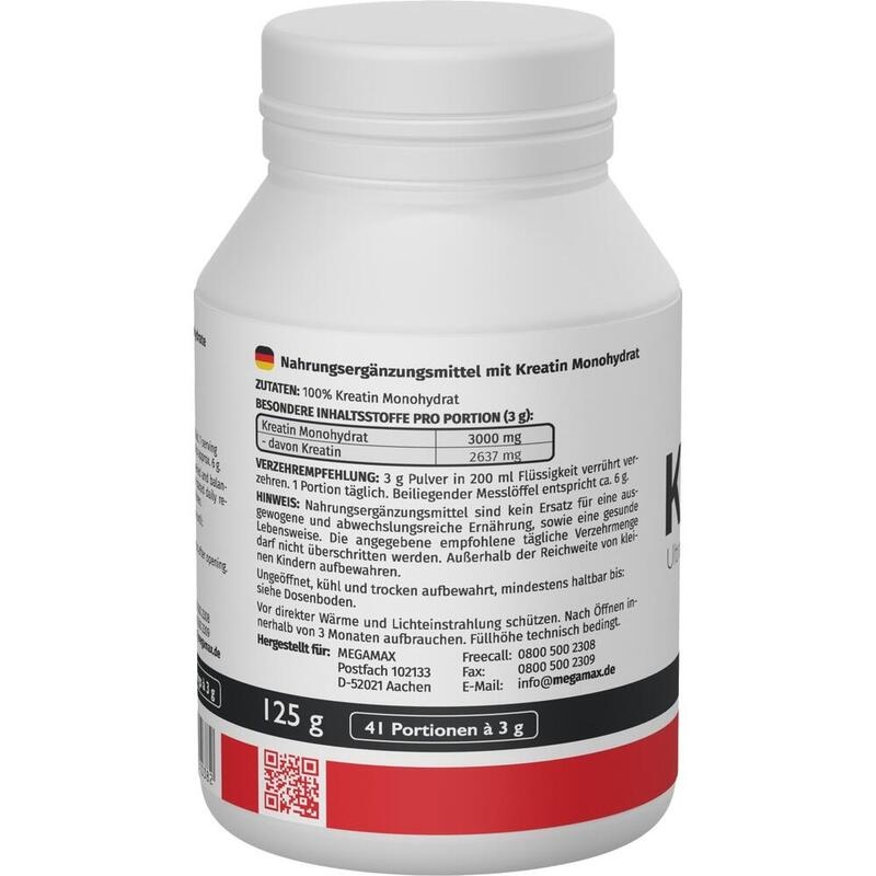 KREATIN MONOHYDRAT 100% Megamax Pulver