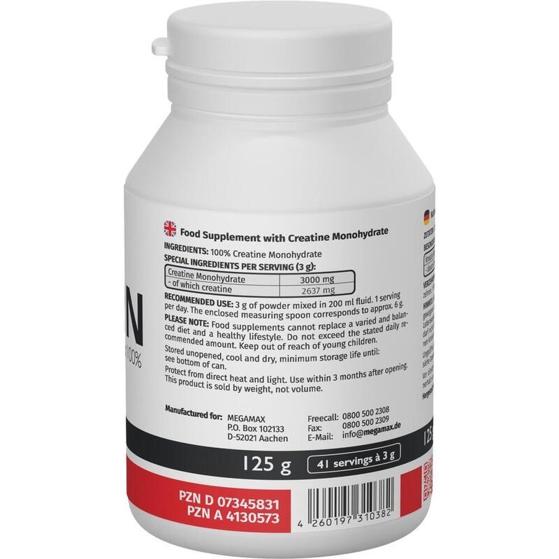 KREATIN MONOHYDRAT 100% Megamax Pulver