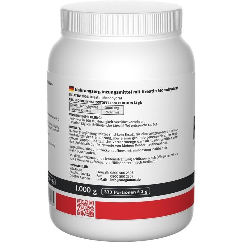 KREATIN MONOHYDRAT 100% Megamax Pulver