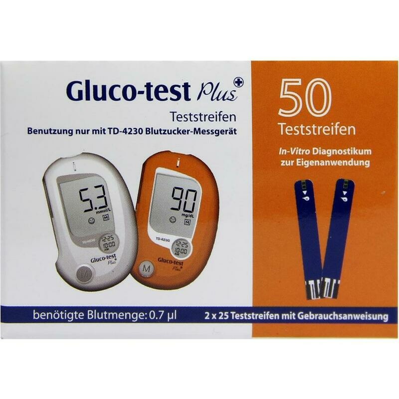 GLUCO TEST Plus Blutzuckerteststreifen