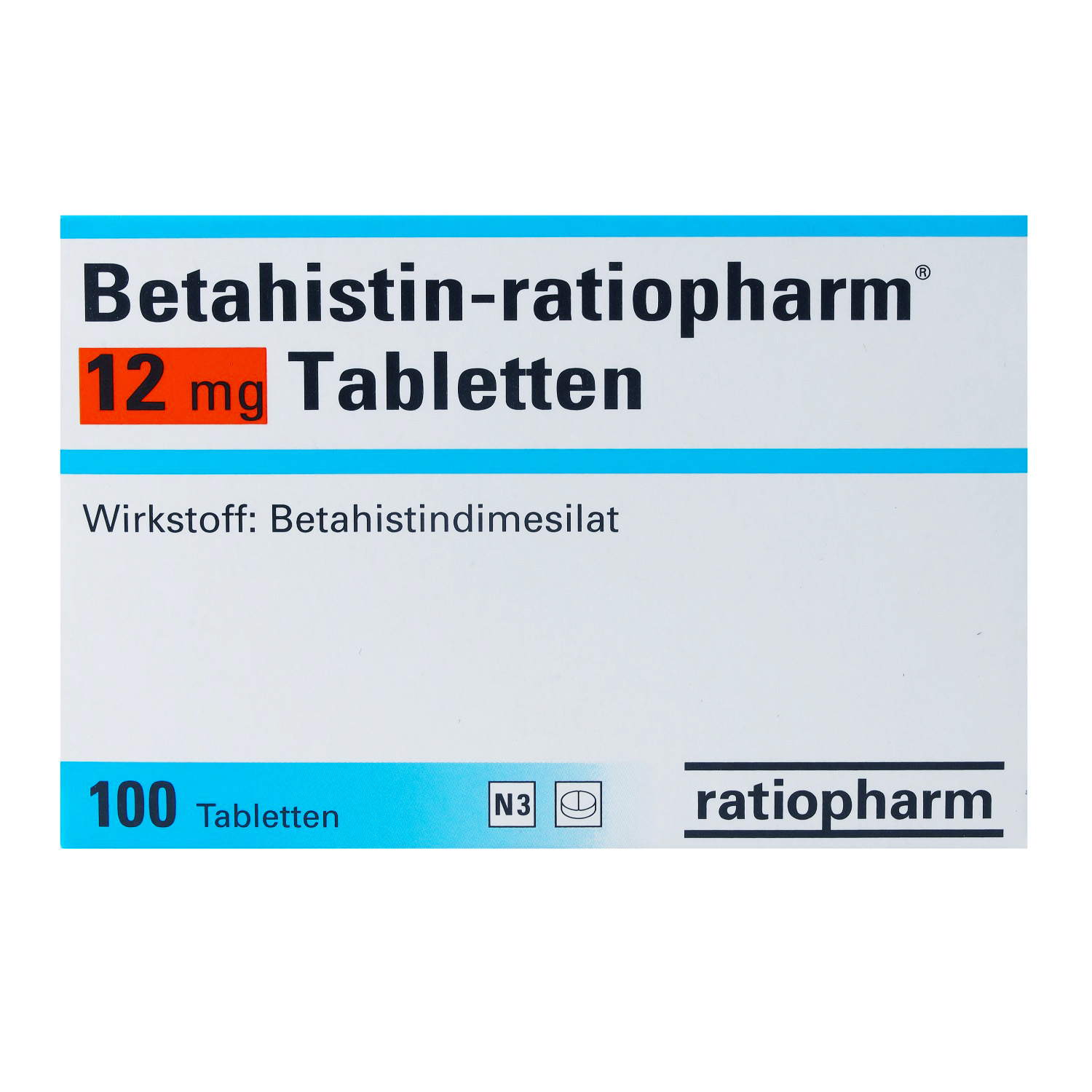 BETAHISTIN-ratiopharm 12 mg Tabletten